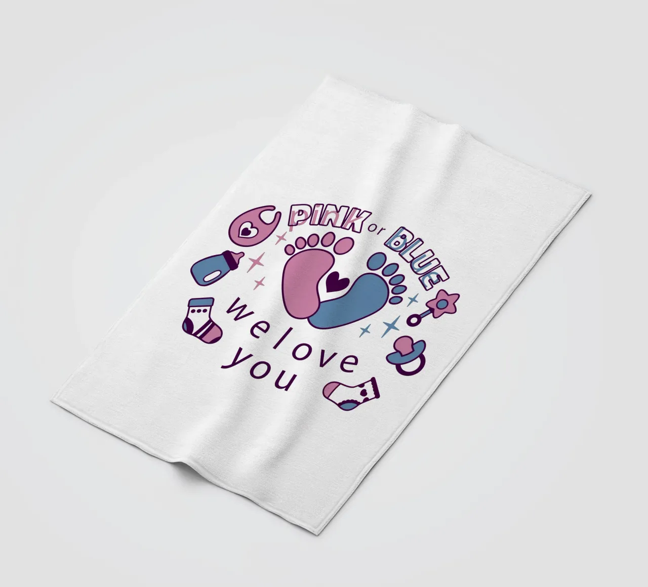 Rosa oder blau Fleecedecke von 🐹 BABY ART PRINTS