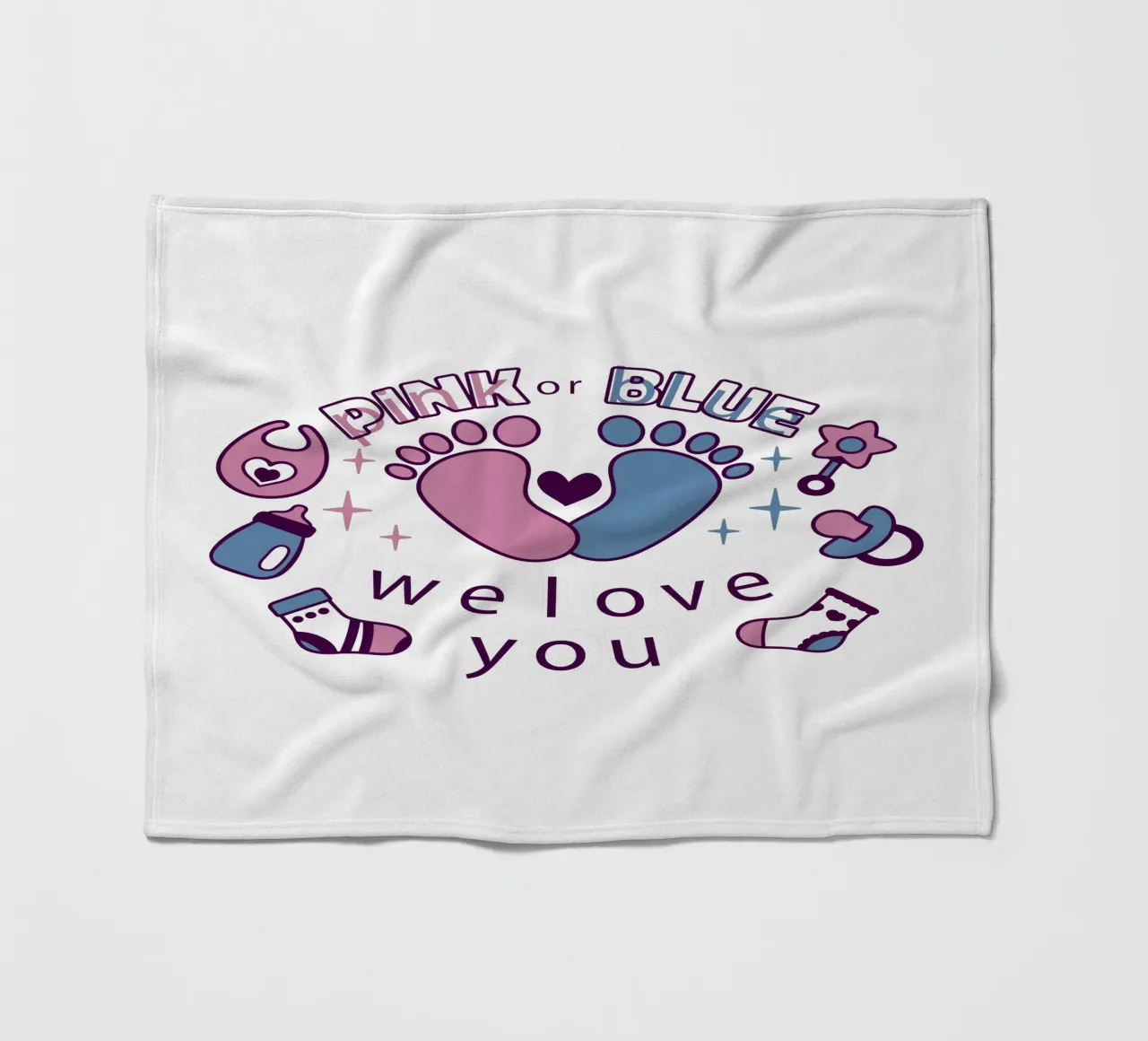 Rosa oder blau Fleecedecke von 🐹 BABY ART PRINTS