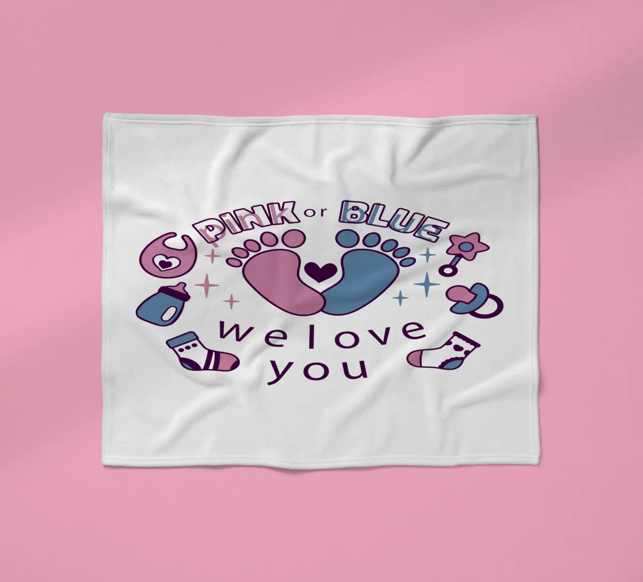 Rosa oder blau Fleecedecke von 🐹 BABY ART PRINTS