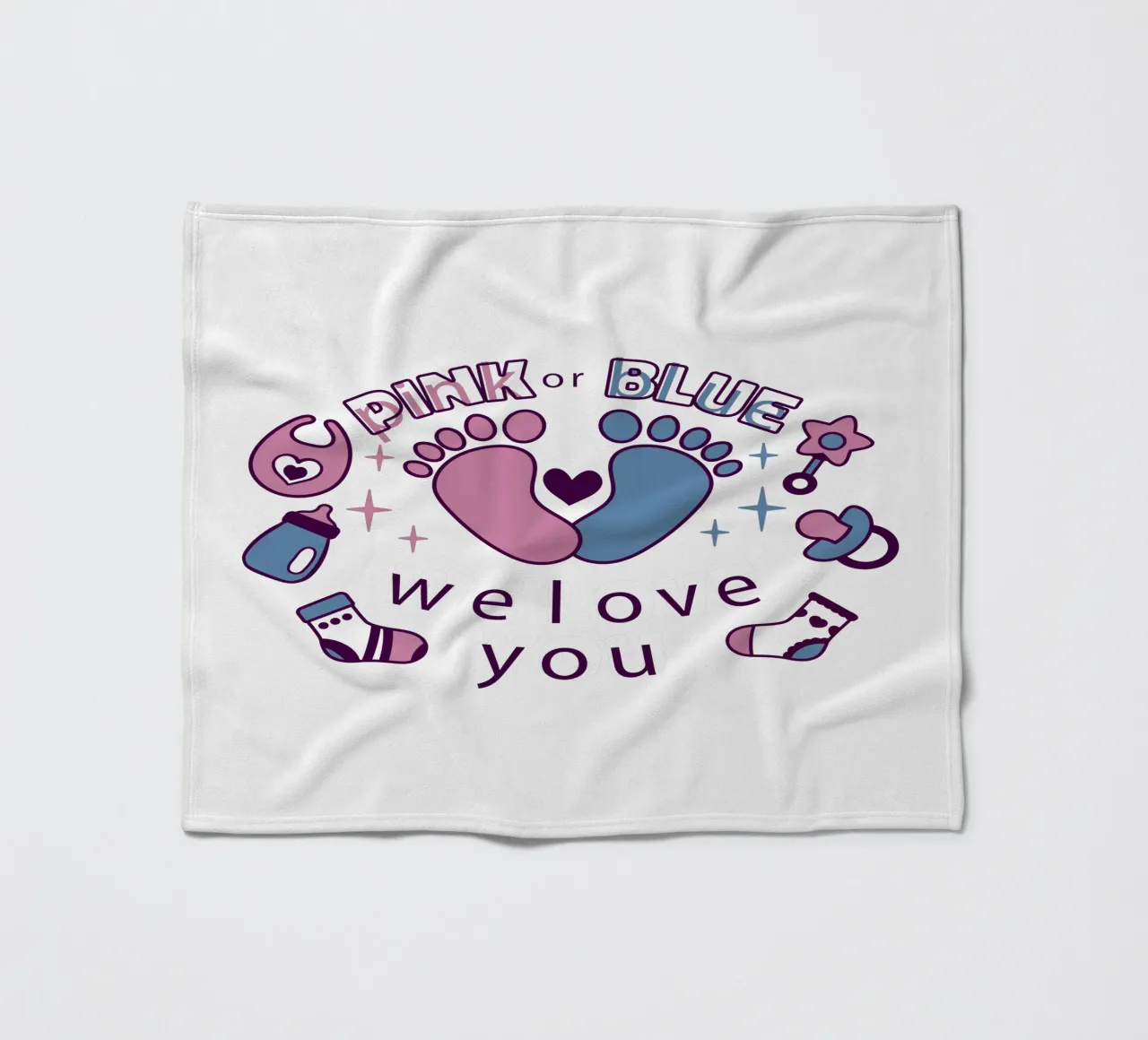 Rosa oder blau Fleecedecke von 🐹 BABY ART PRINTS