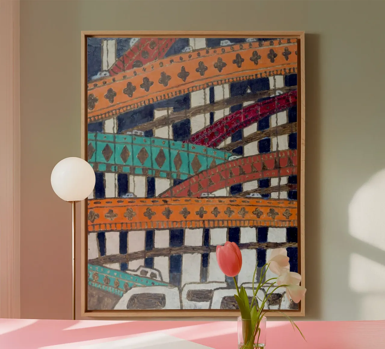 New York Bridges Olieverf op doek canvas met Baklijst van Ettyhmoz