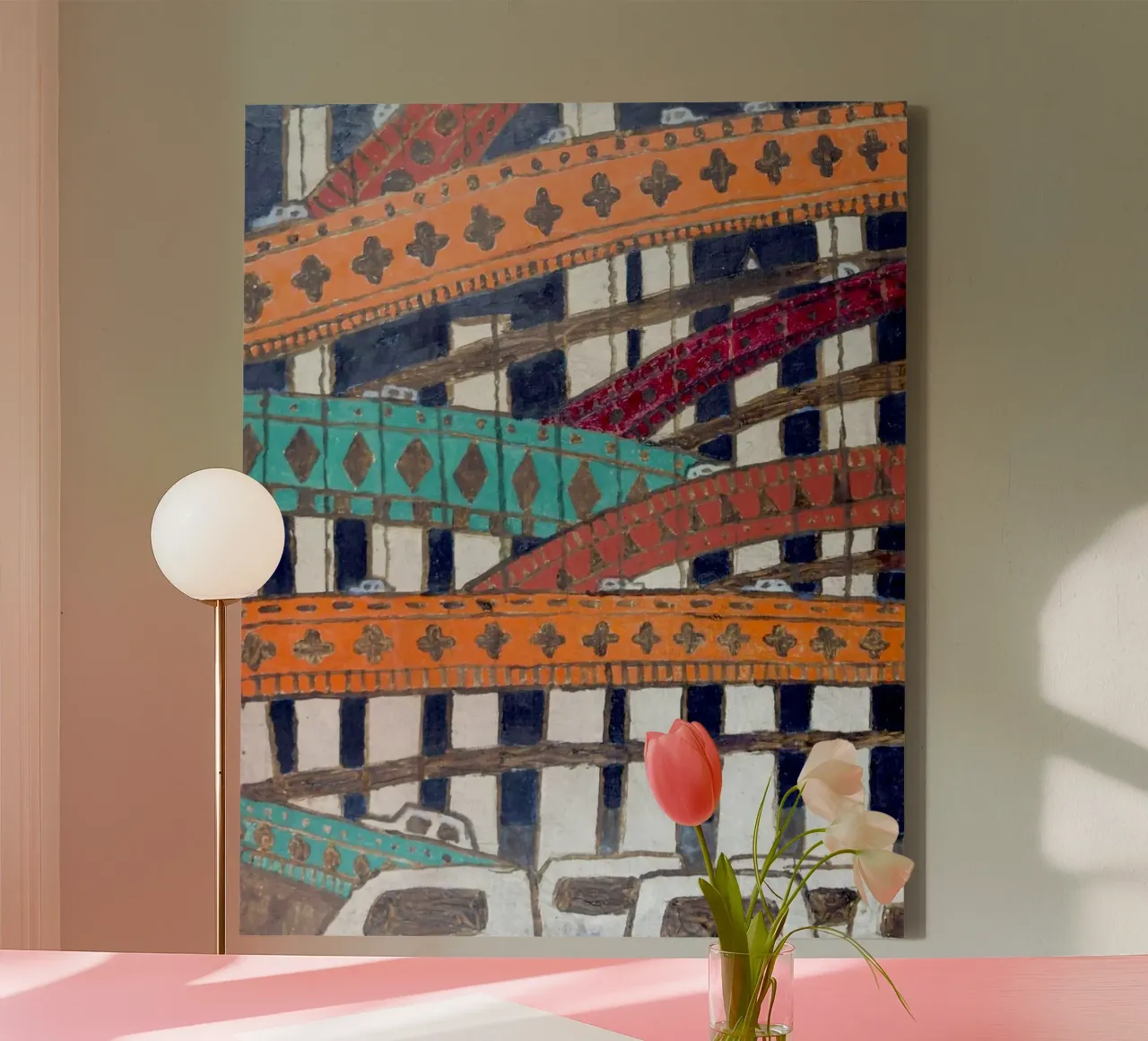 New York Bridges Olieverf op doek canvas met Baklijst van Ettyhmoz