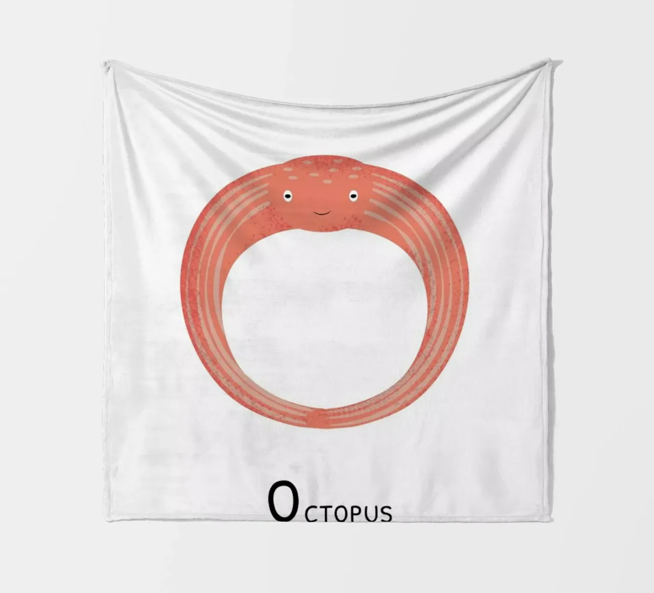 O for Octopus fleece blanket by Little Flourishes