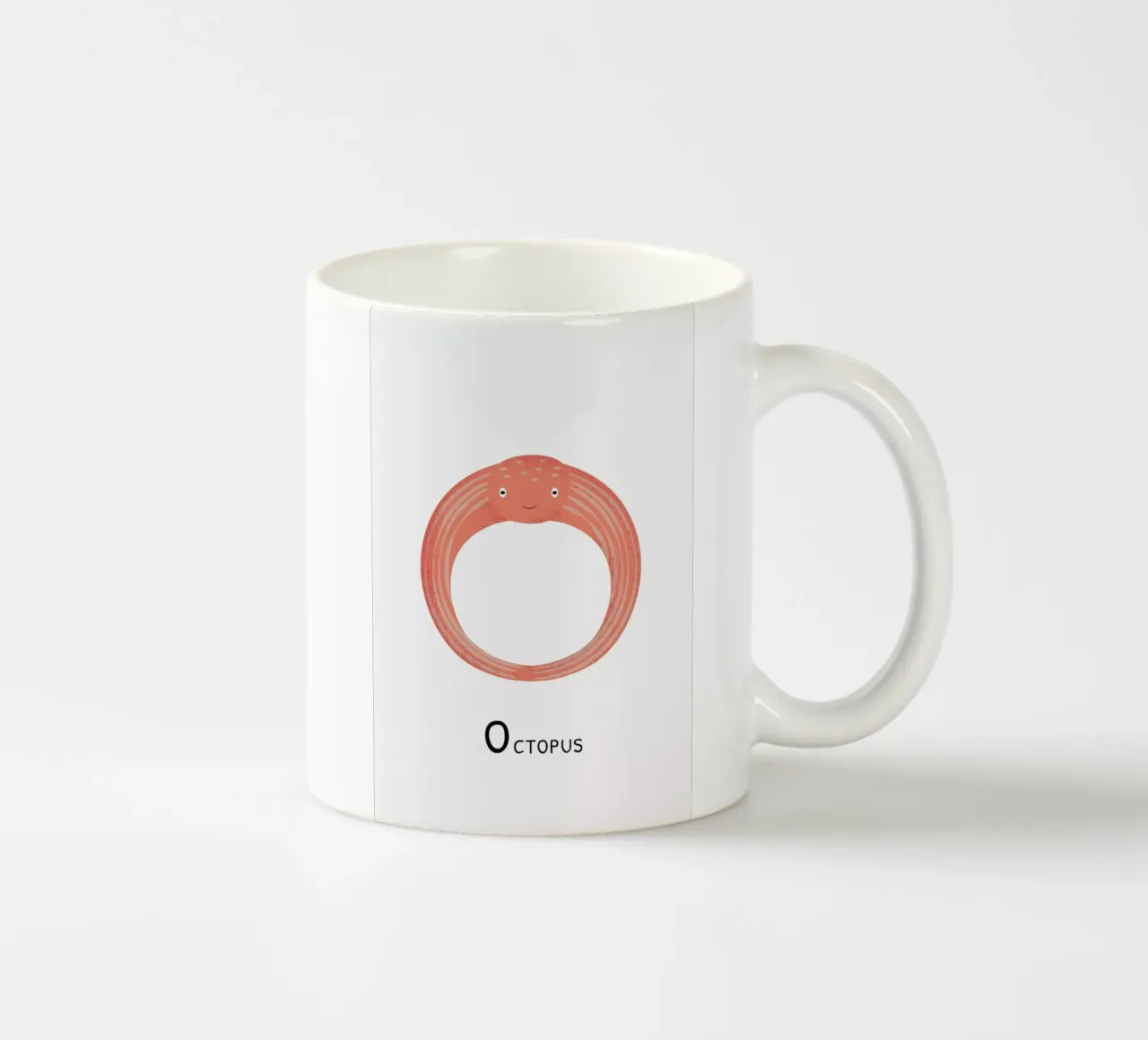 O for Octopus tazza in ceramica da Little Flourishes