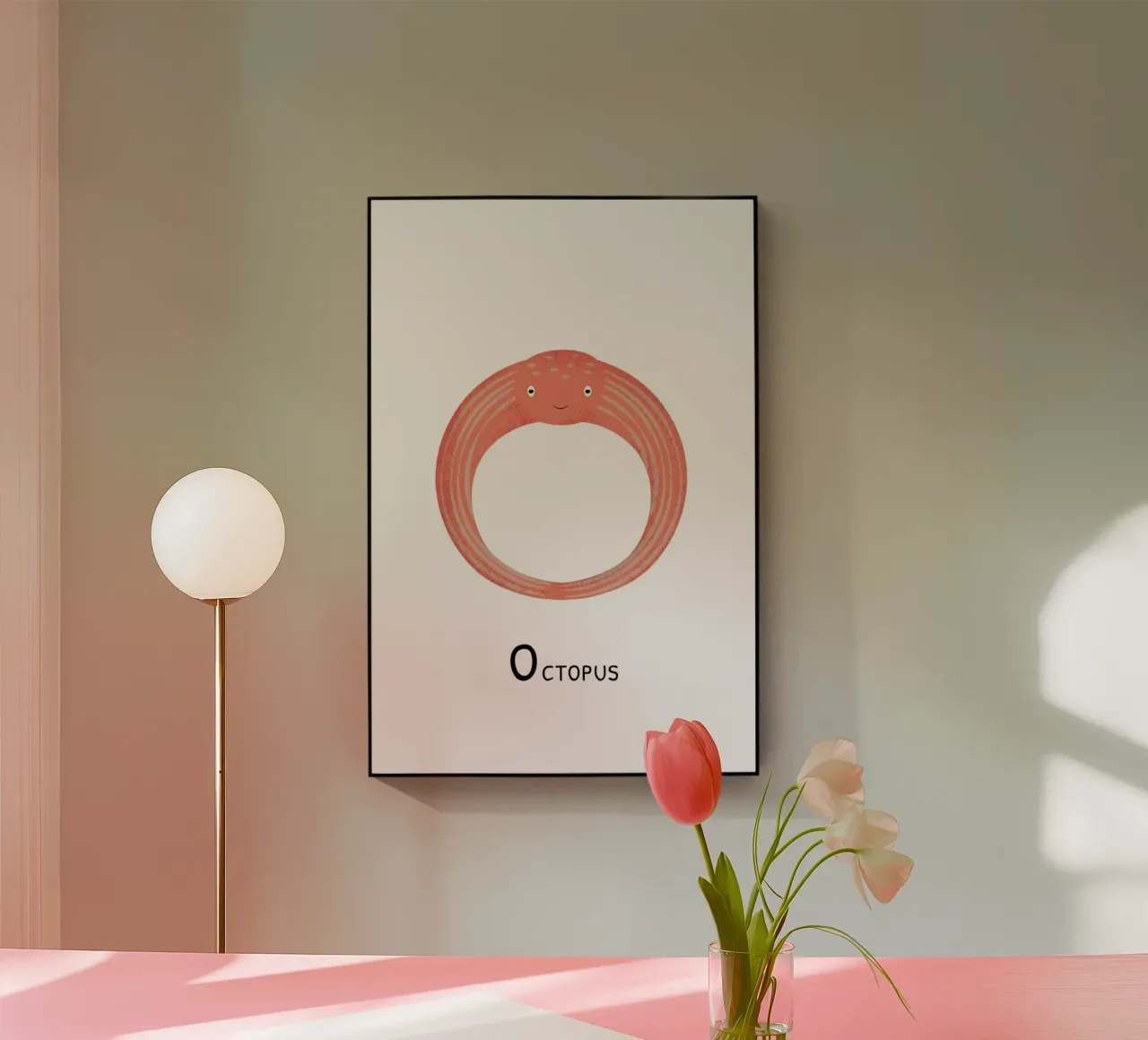 O for Octopus acrylic glass by Little Flourishes
