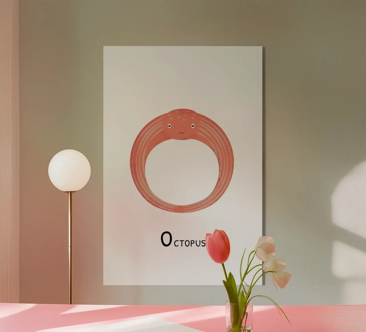 O for Octopus plexiglass da Little Flourishes