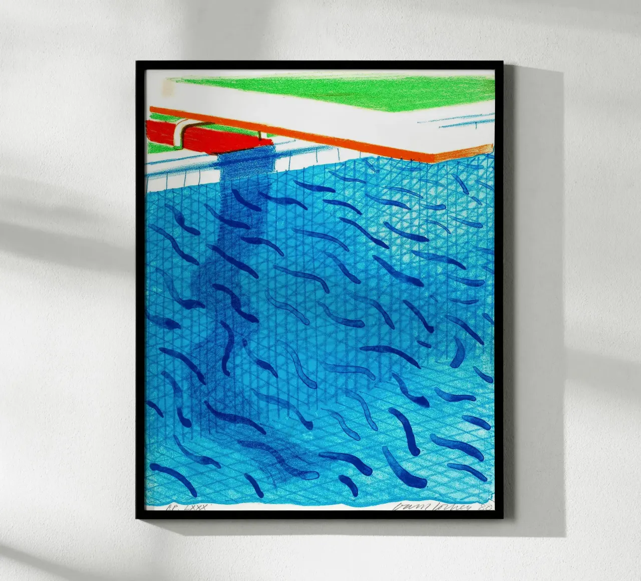Pool fait avec du papier et de l'encre bleue pour le livre poster avec cadre en plastique de Ettyhmoz