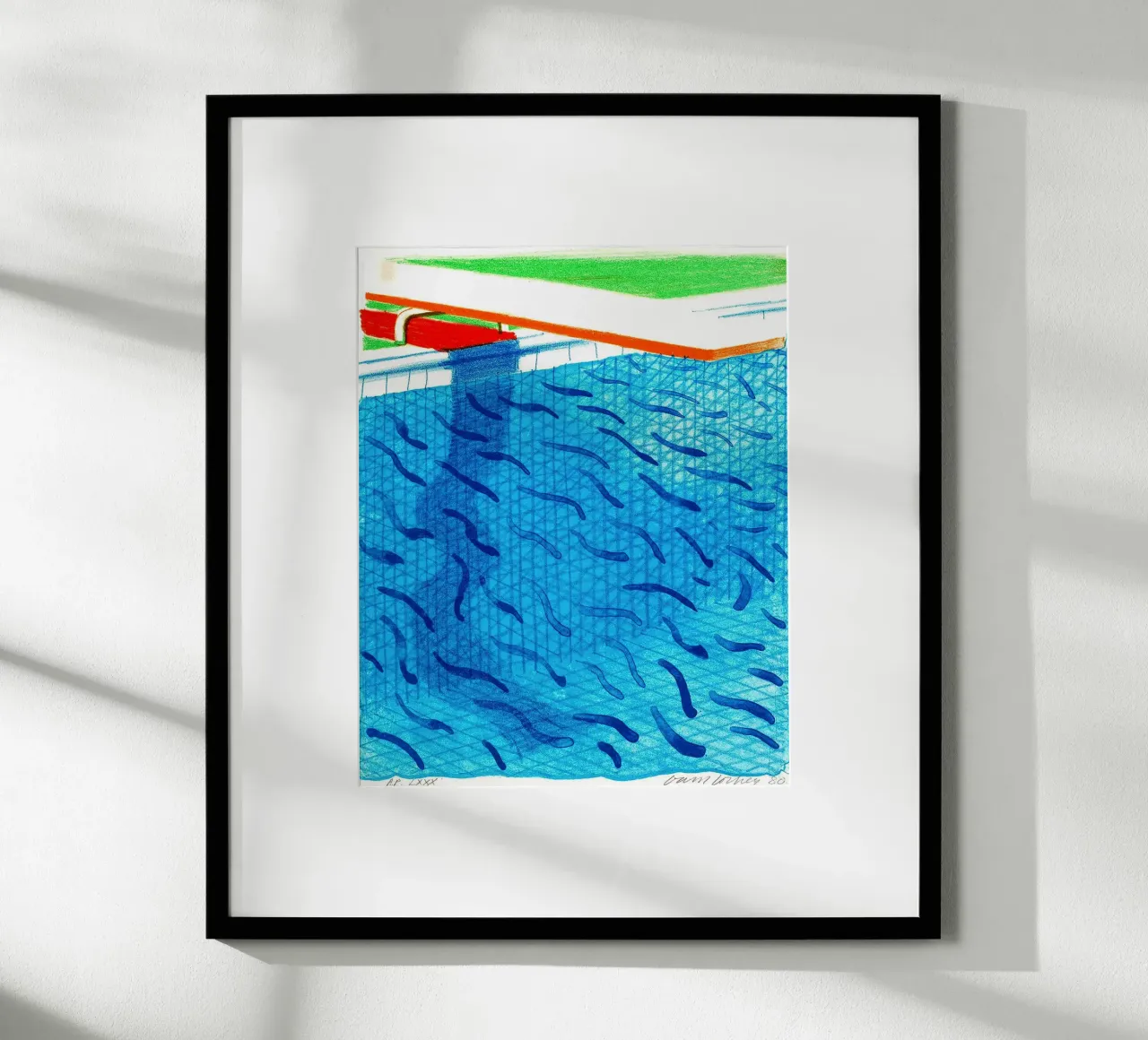 Pool fait avec du papier et de l'encre bleue pour le livre poster avec cadre en plastique de Ettyhmoz