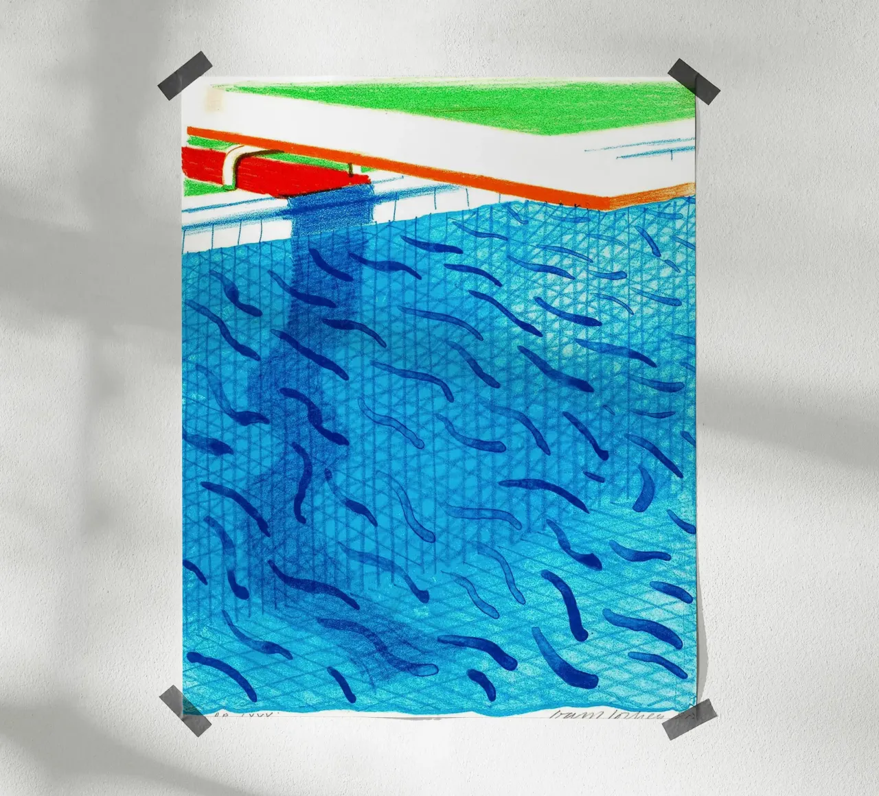 Pool fait avec du papier et de l'encre bleue pour le livre poster avec cadre en plastique de Ettyhmoz