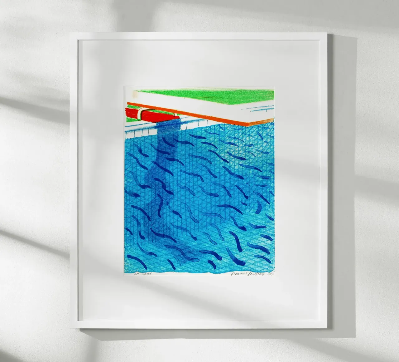 Pool fait avec du papier et de l'encre bleue pour le livre poster avec cadre en plastique de Ettyhmoz