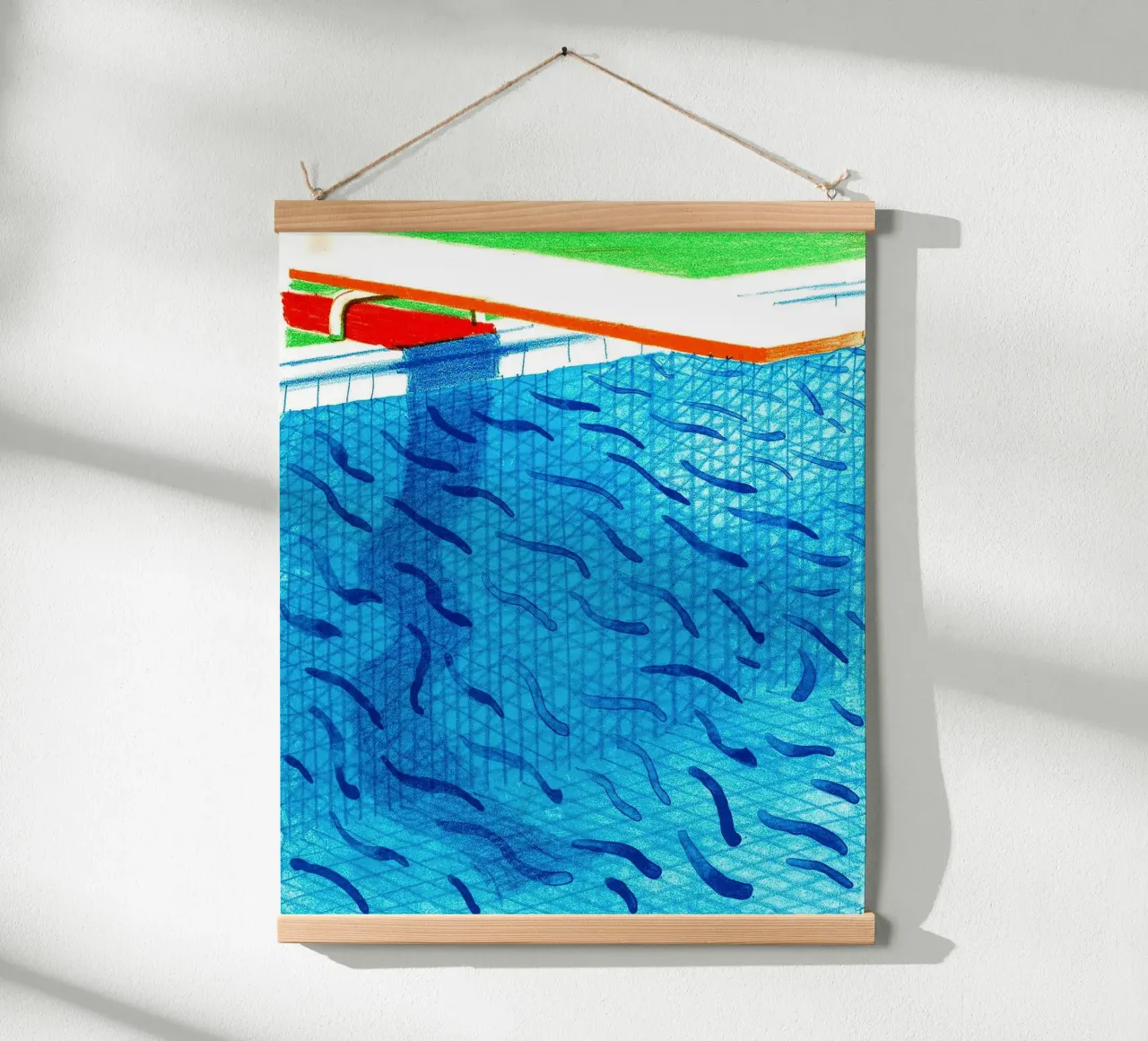 Pool fait avec du papier et de l'encre bleue pour le livre poster avec cadre en plastique de Ettyhmoz
