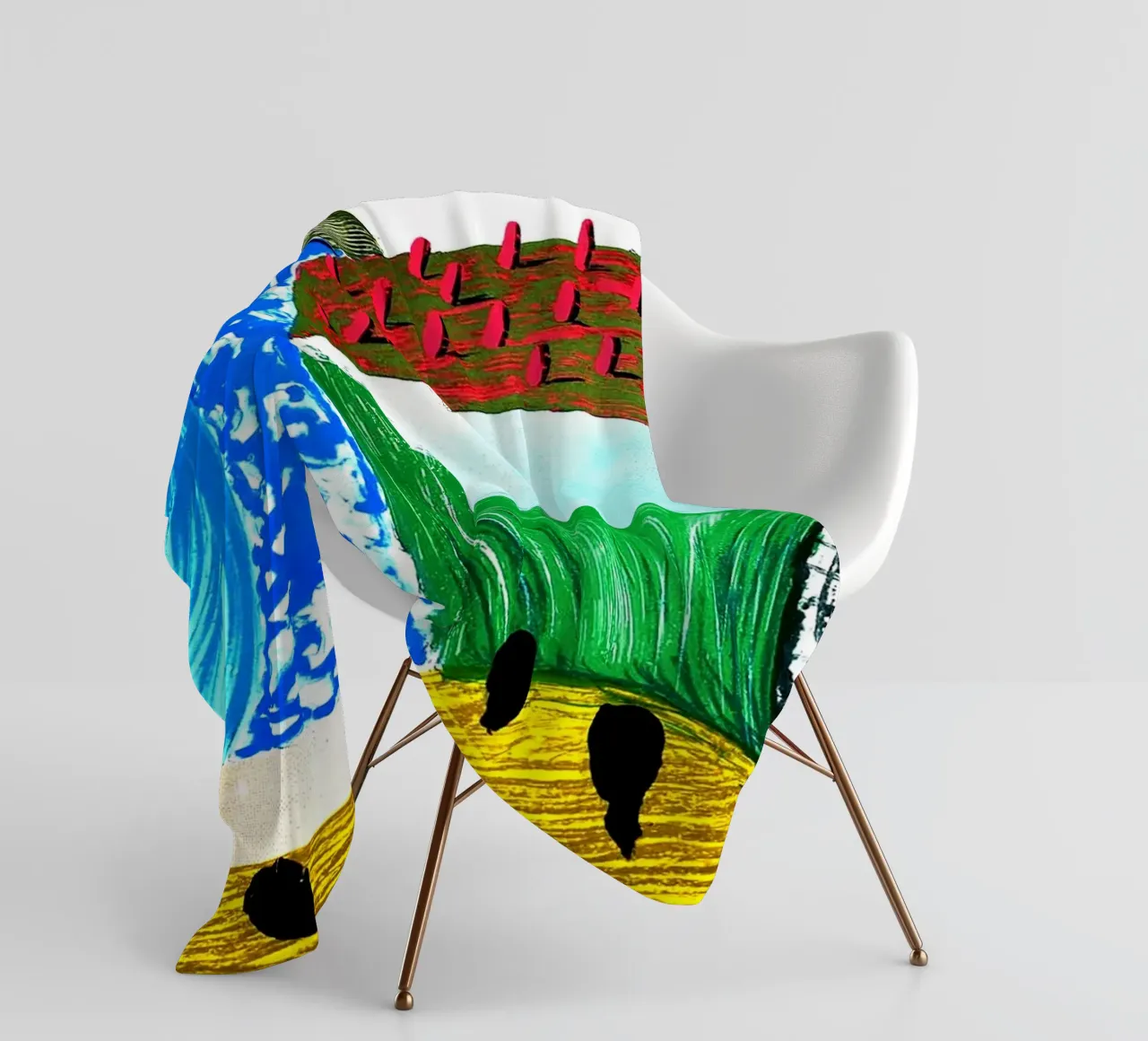 Paesaggio contemporaneo britannico 1993 coperta in pile da Ettyhmoz