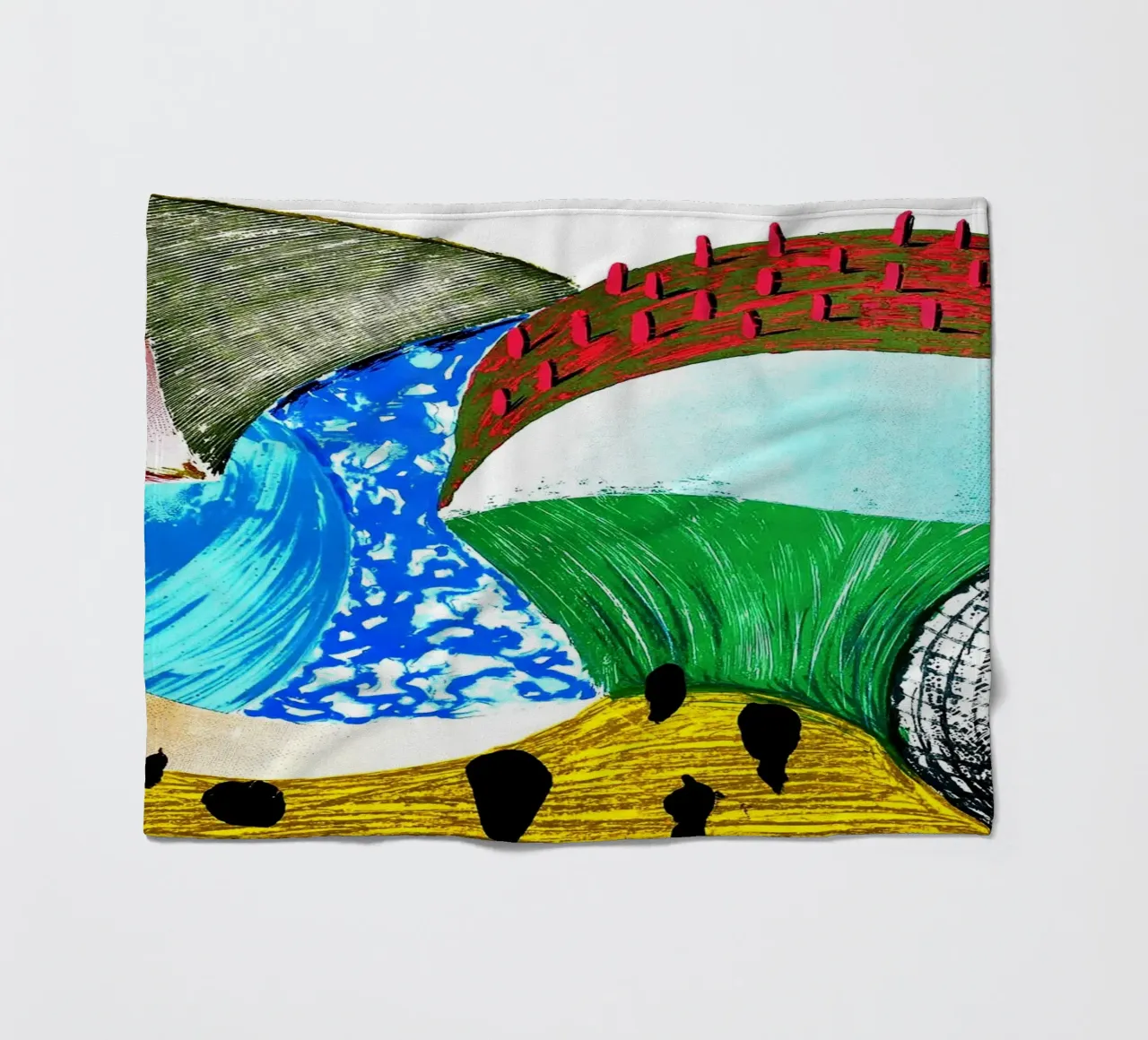 Paesaggio contemporaneo britannico 1993 coperta in pile da Ettyhmoz