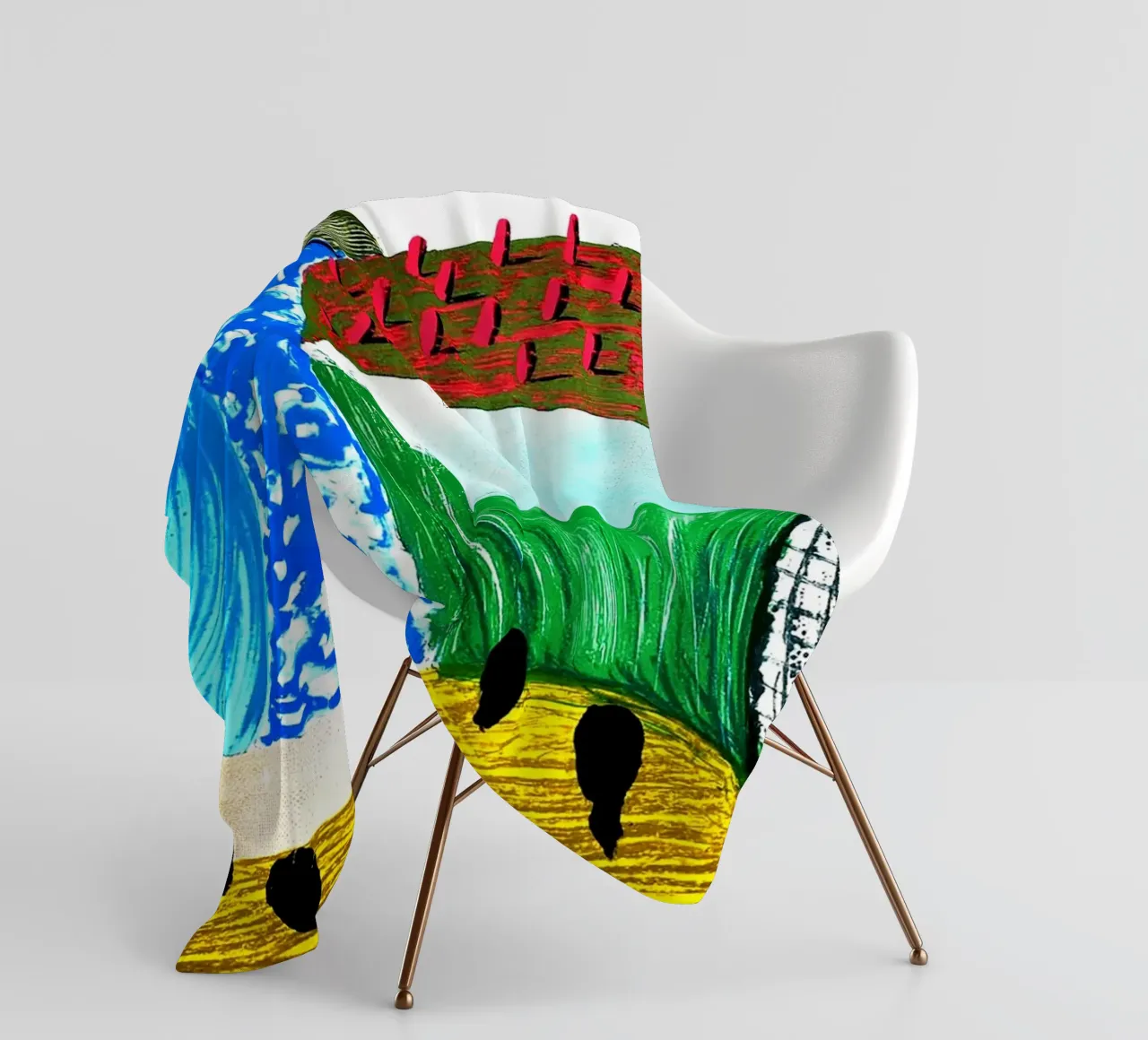 Paesaggio contemporaneo britannico 1993 coperta in pile da Ettyhmoz