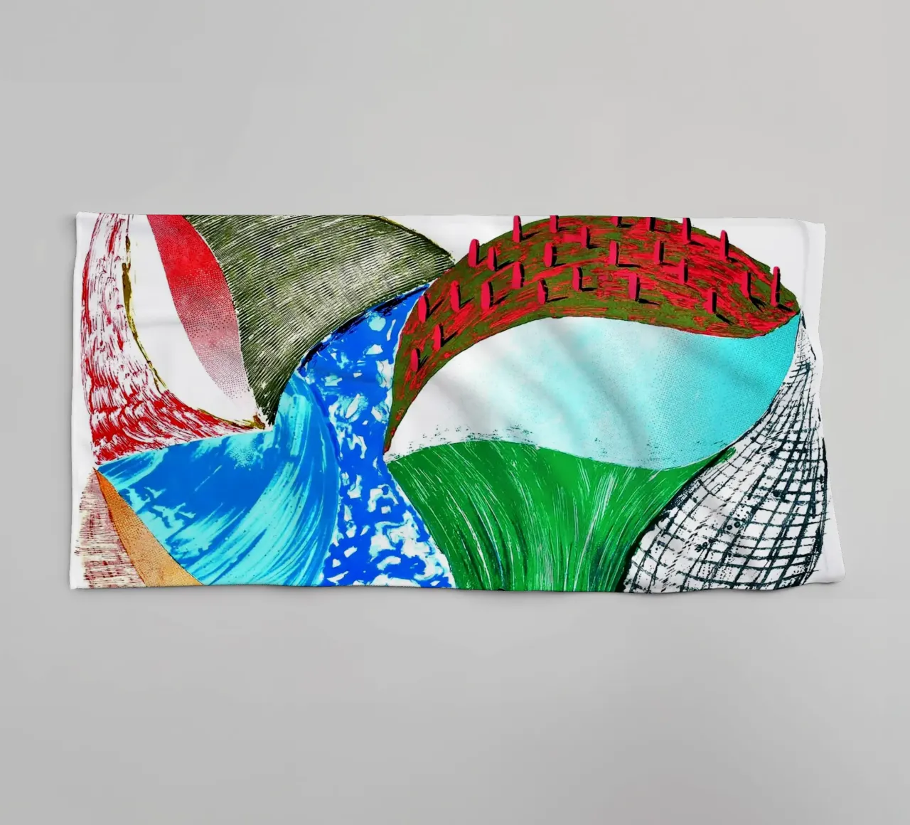 Paesaggio contemporaneo britannico 1993 asciugamano da bagno da Ettyhmoz