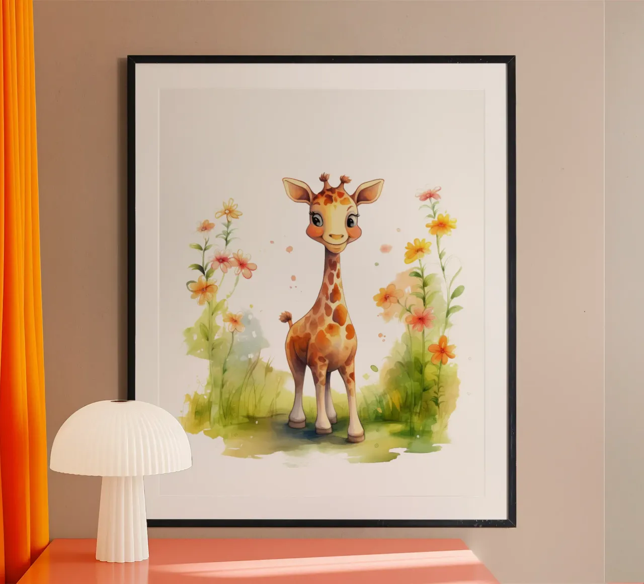 Giraffenbaby Hahnemühle von 🐹 BABY ART PRINTS