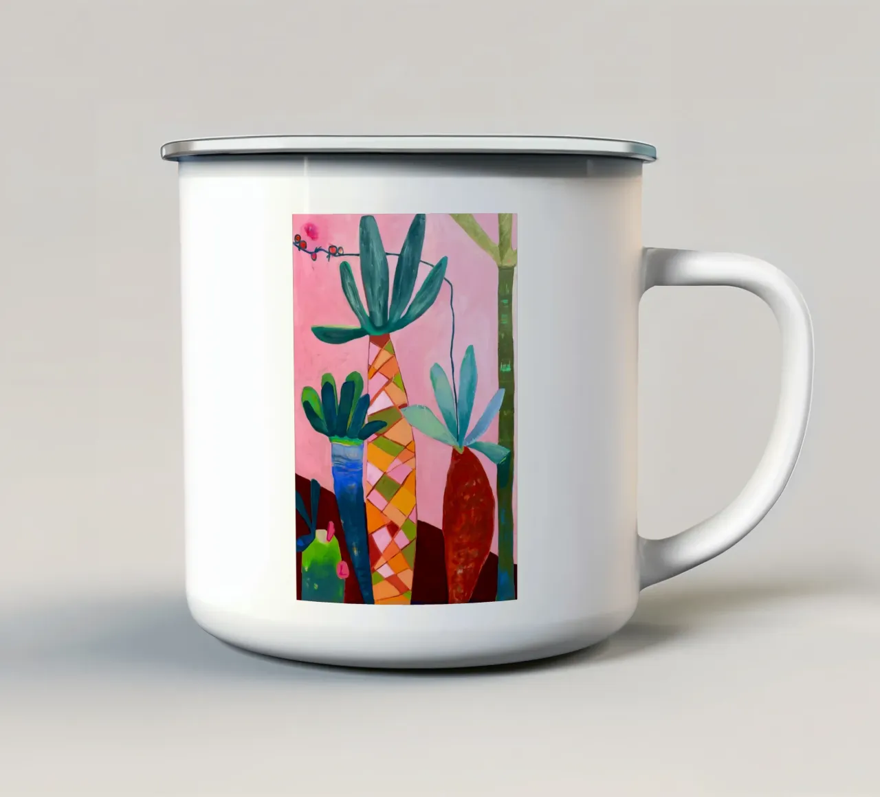 Porro rosa tazza in smalto da Ettyhmoz
