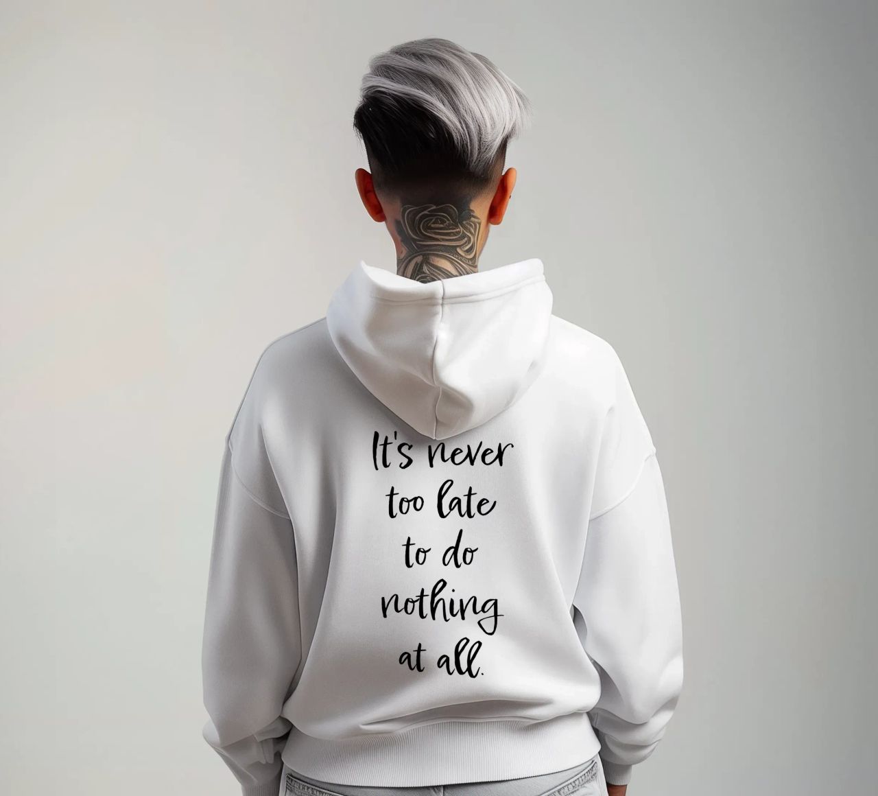 It's never too late felpa con cappuccio da Suuuper Prints