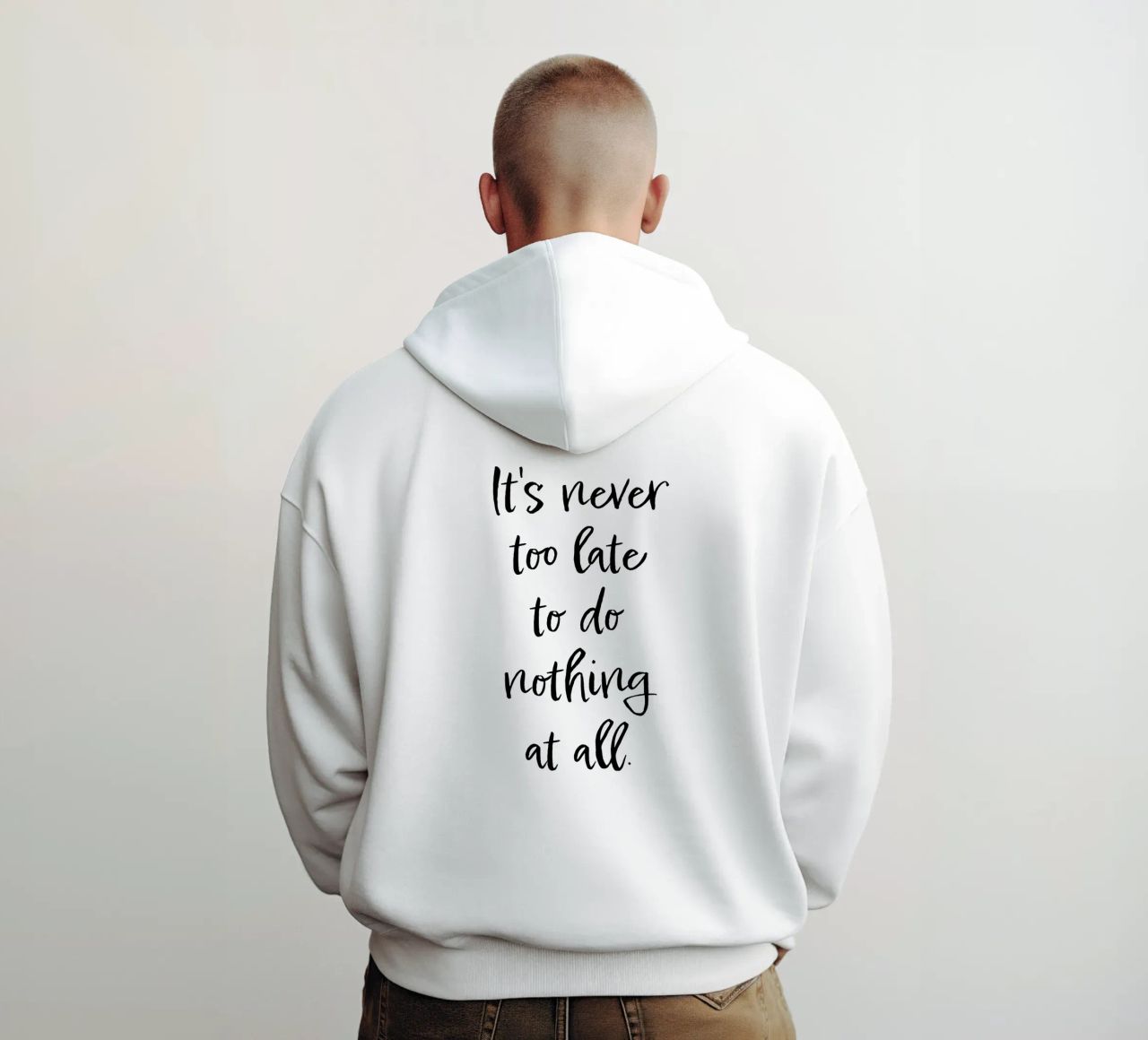 It's never too late felpa con cappuccio da Suuuper Prints
