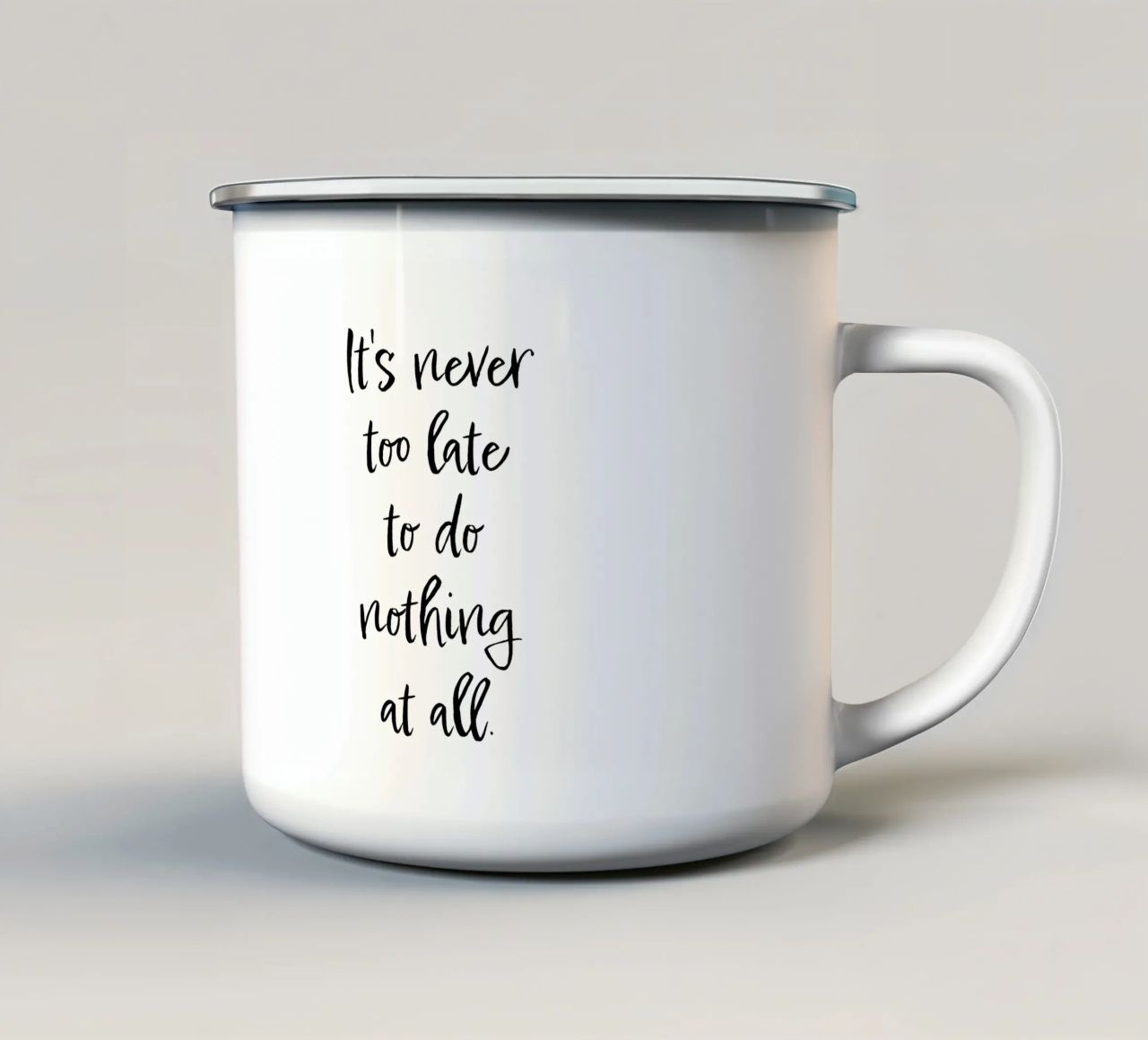 It's never too late tazza in smalto da Suuuper Prints