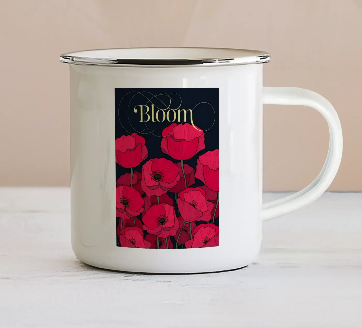 Bloom Fluo Version enamel mug by DesigndN