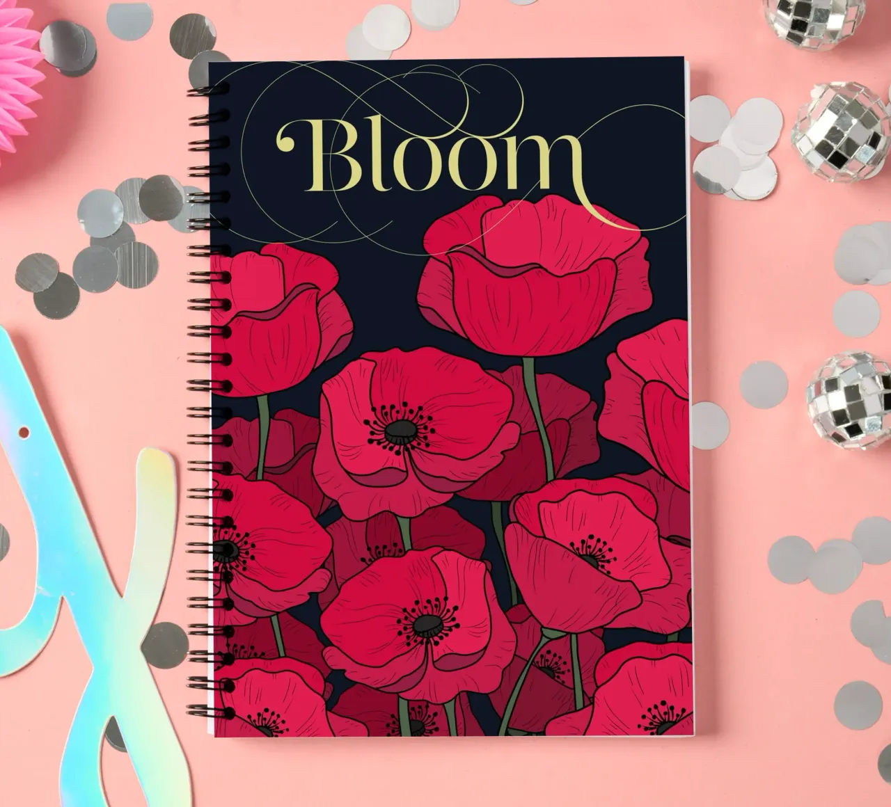 Bloom Fluo Version spiral notebook by designdn