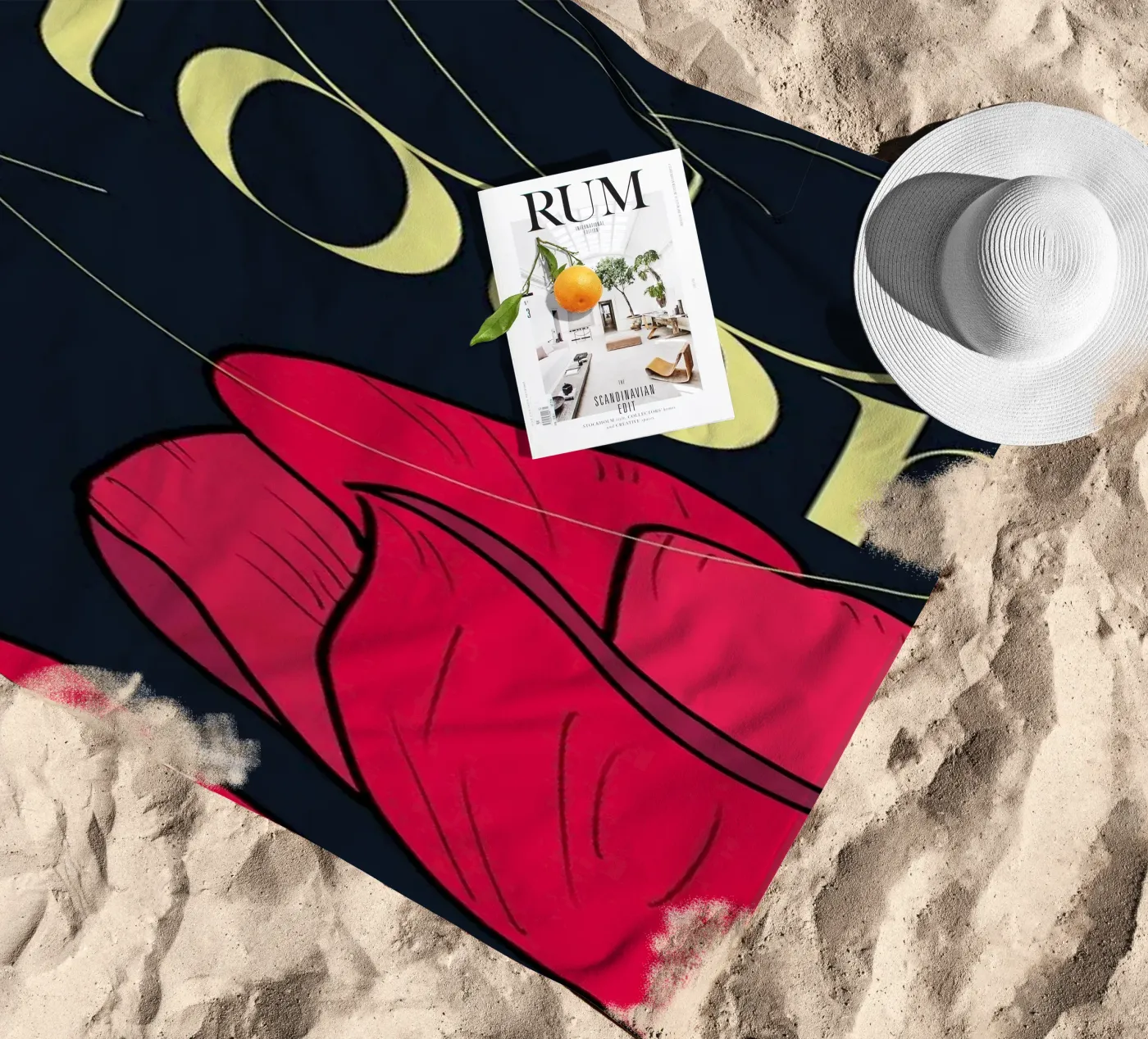 Bloom Fluo Version strandhanddoek van DesigndN