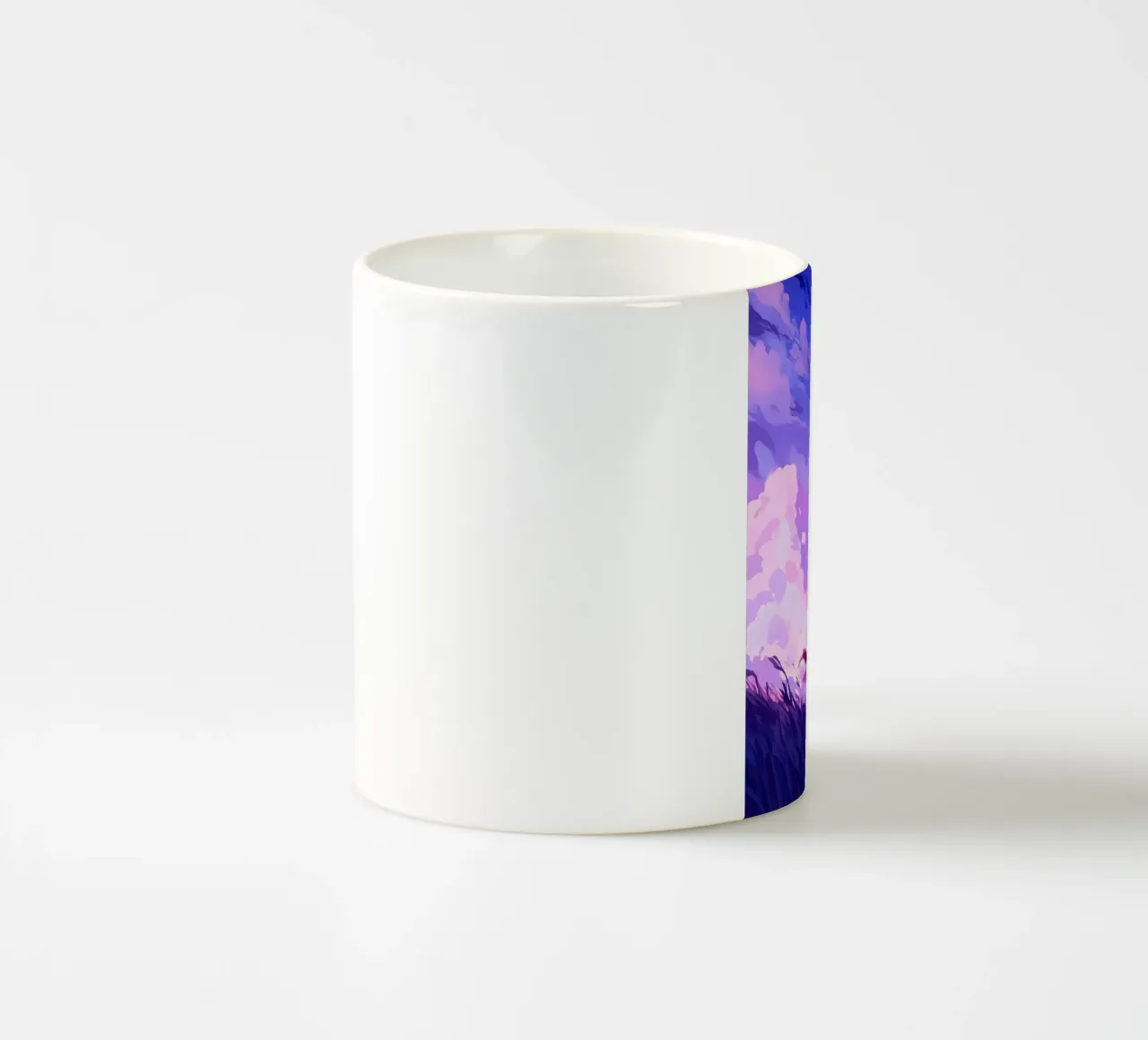 Ragazzo con animale domestico in un prato di sera Lofi Art tazza in ceramica da LoFi Gallery
