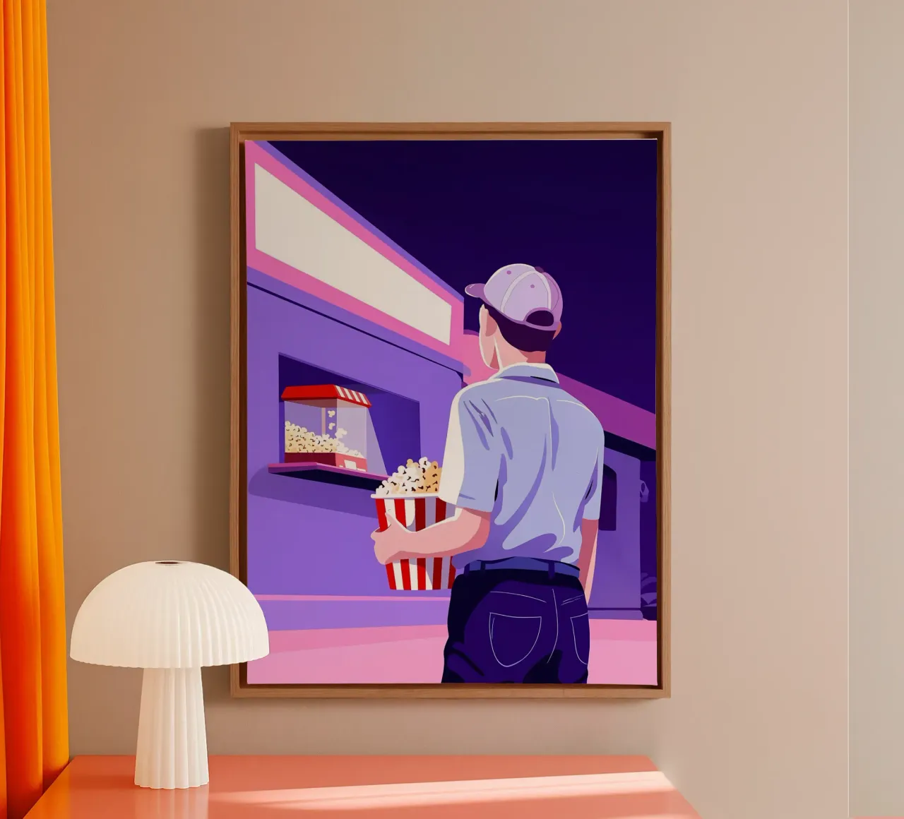 Op weg naar bioscoop Lofi kunst canvas met Baklijst van LoFi Gallery