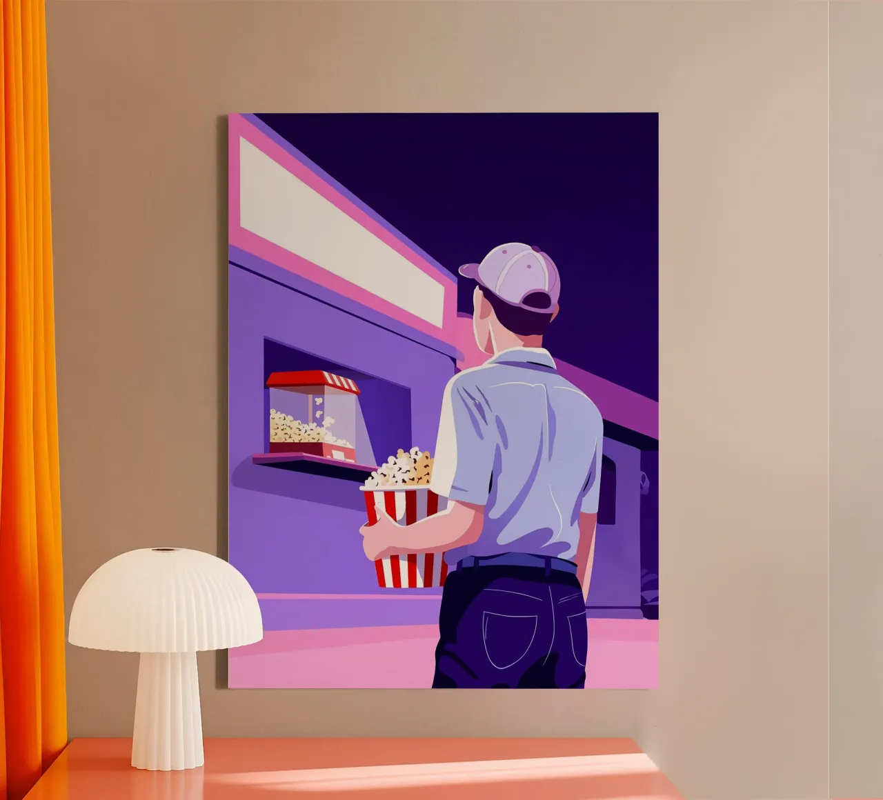 Op weg naar bioscoop Lofi kunst canvas met Baklijst van LoFi Gallery