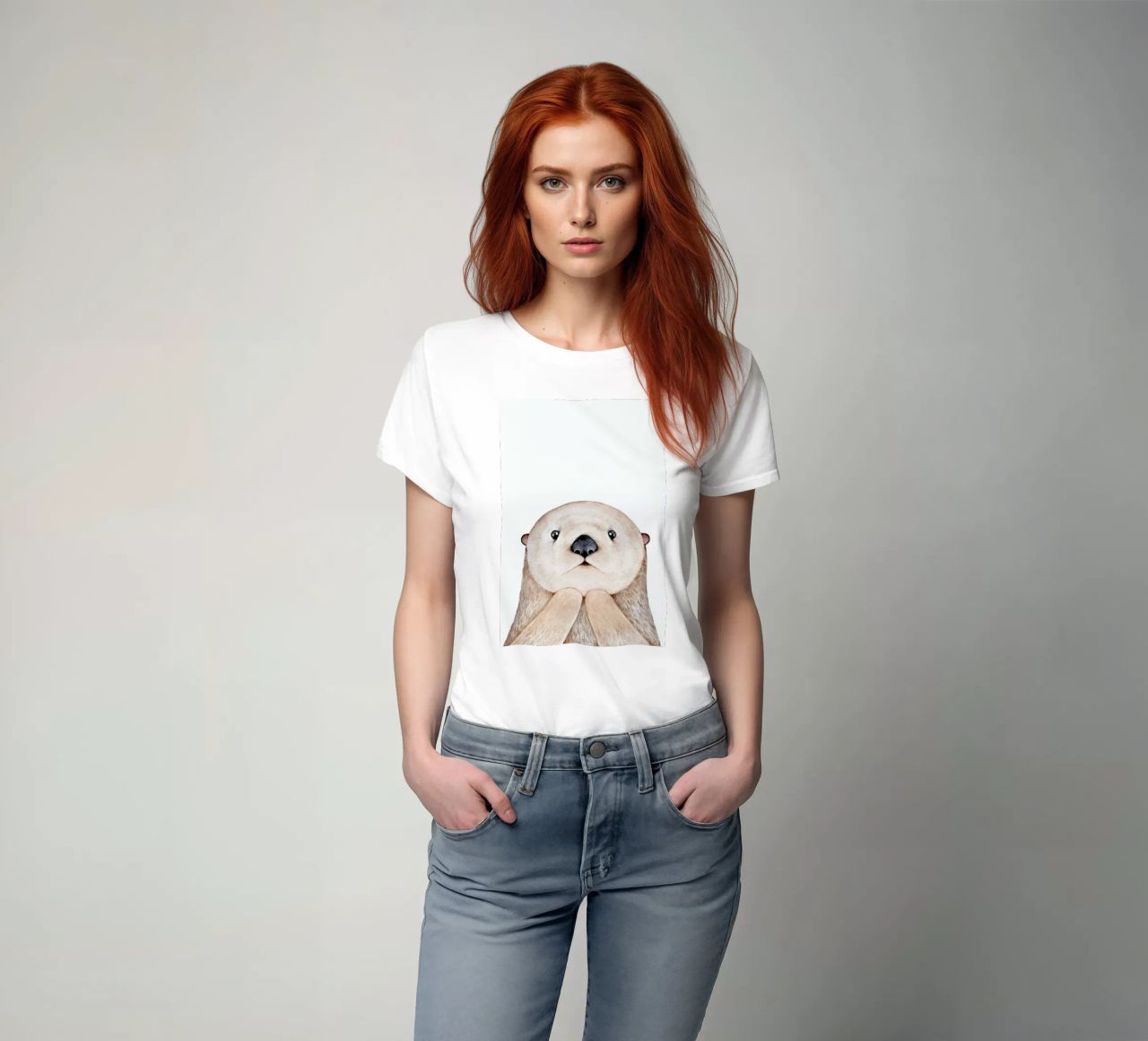 Olle The Otter t-shirt da Little Flourishes