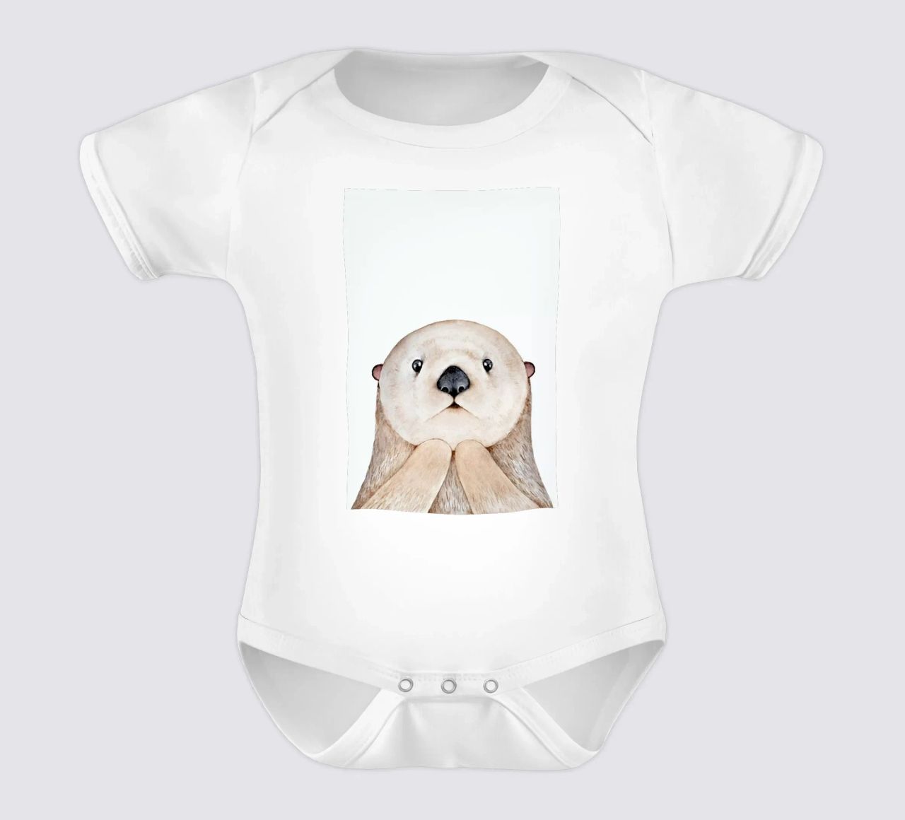 Olle The Otter body neonato maniche corte da Little Flourishes