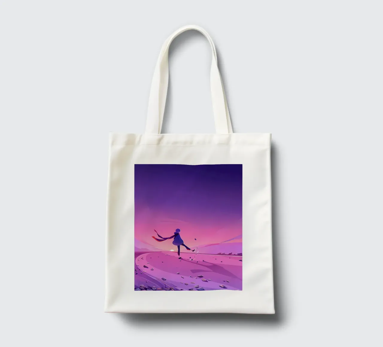 Arte Lofi di Walking Alone borsa in juta da LoFi Gallery