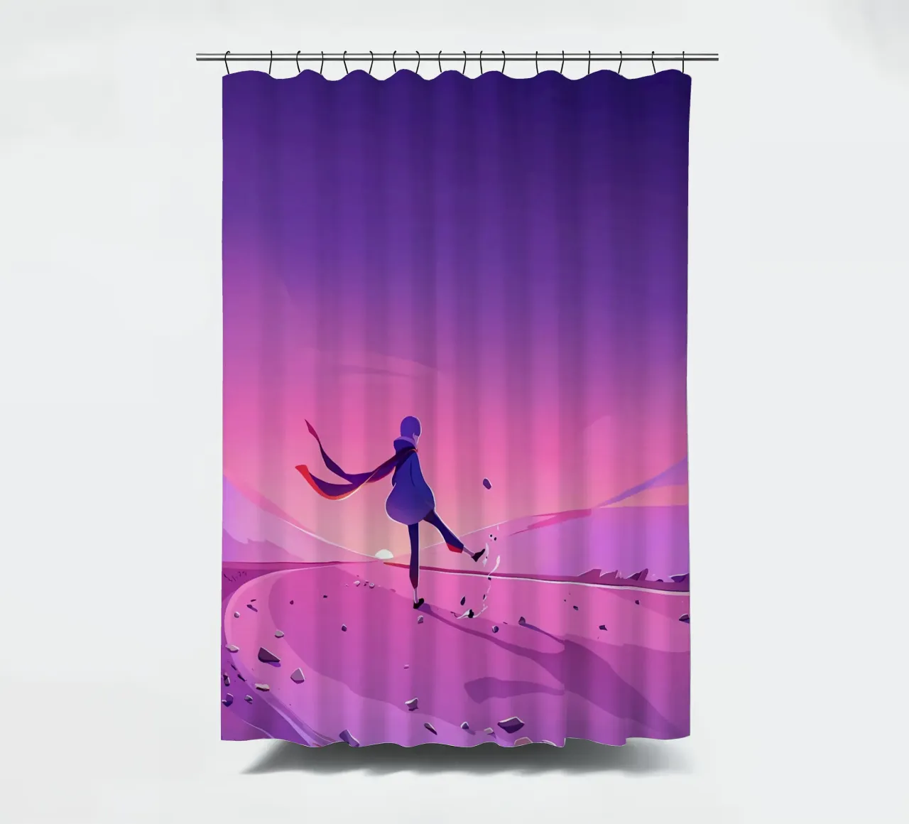 Arte Lofi di Walking Alone tenda da doccia da LoFi Gallery