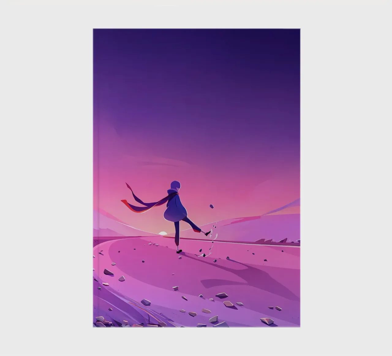 Walking Alone Lofi Art notebook by LoFi Gallery
