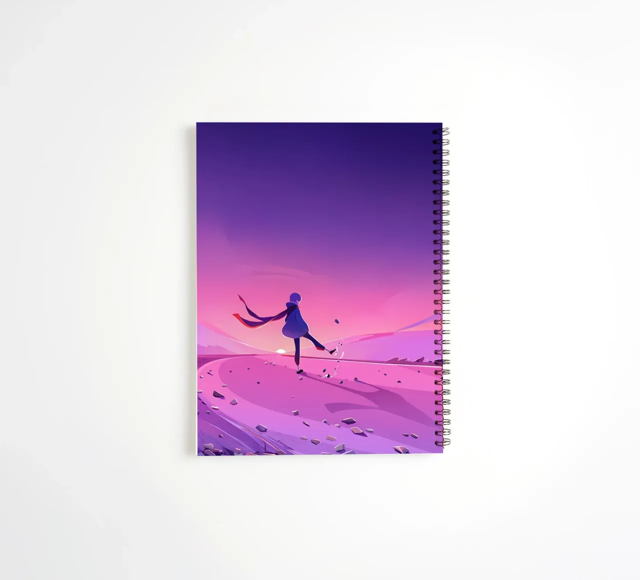 Walking Alone Lofi Art spiral notebook by LoFi Gallery