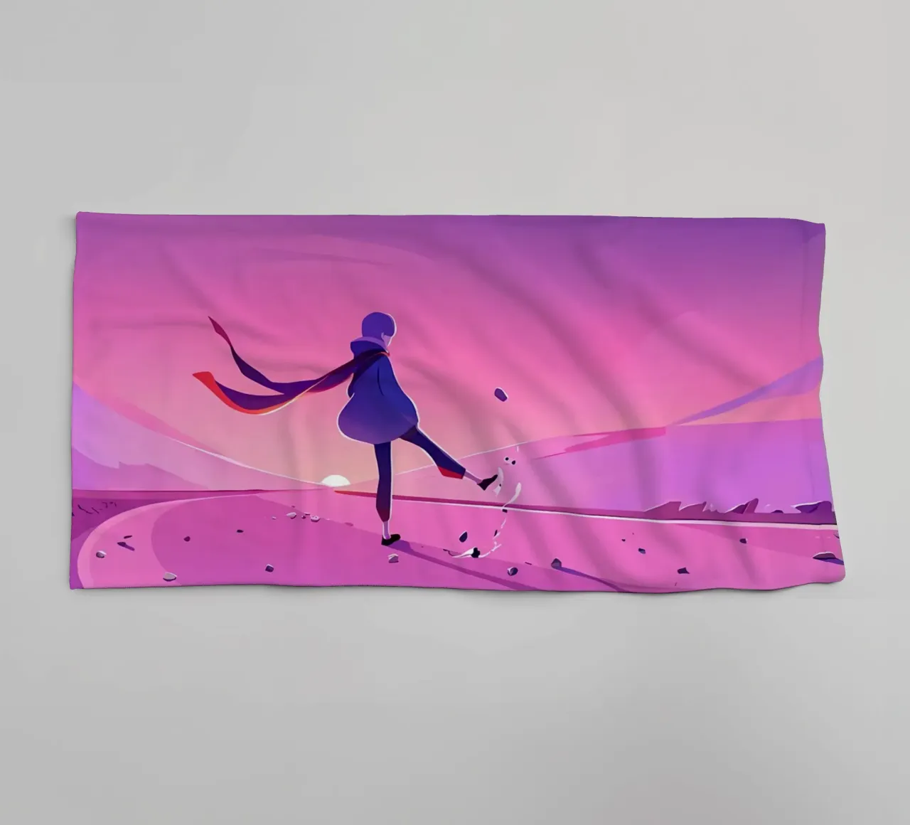 Arte Lofi di Walking Alone asciugamano da bagno da LoFi Gallery