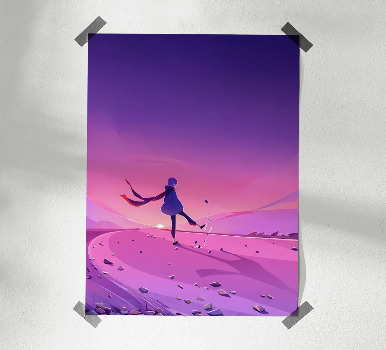 Walking Alone Lofi Art poster by LoFi Gallery