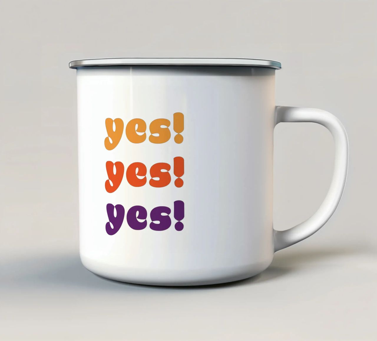 yes! yes! yes! tazza in smalto da Suuuper Prints
