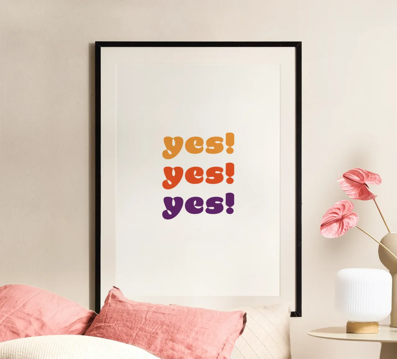 yes! yes! yes! poster con telaio in plastica da Suuuper Prints