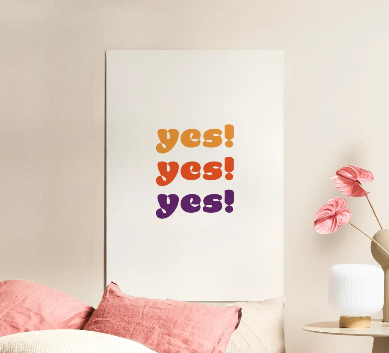 yes! yes! yes! poster con telaio in plastica da Suuuper Prints