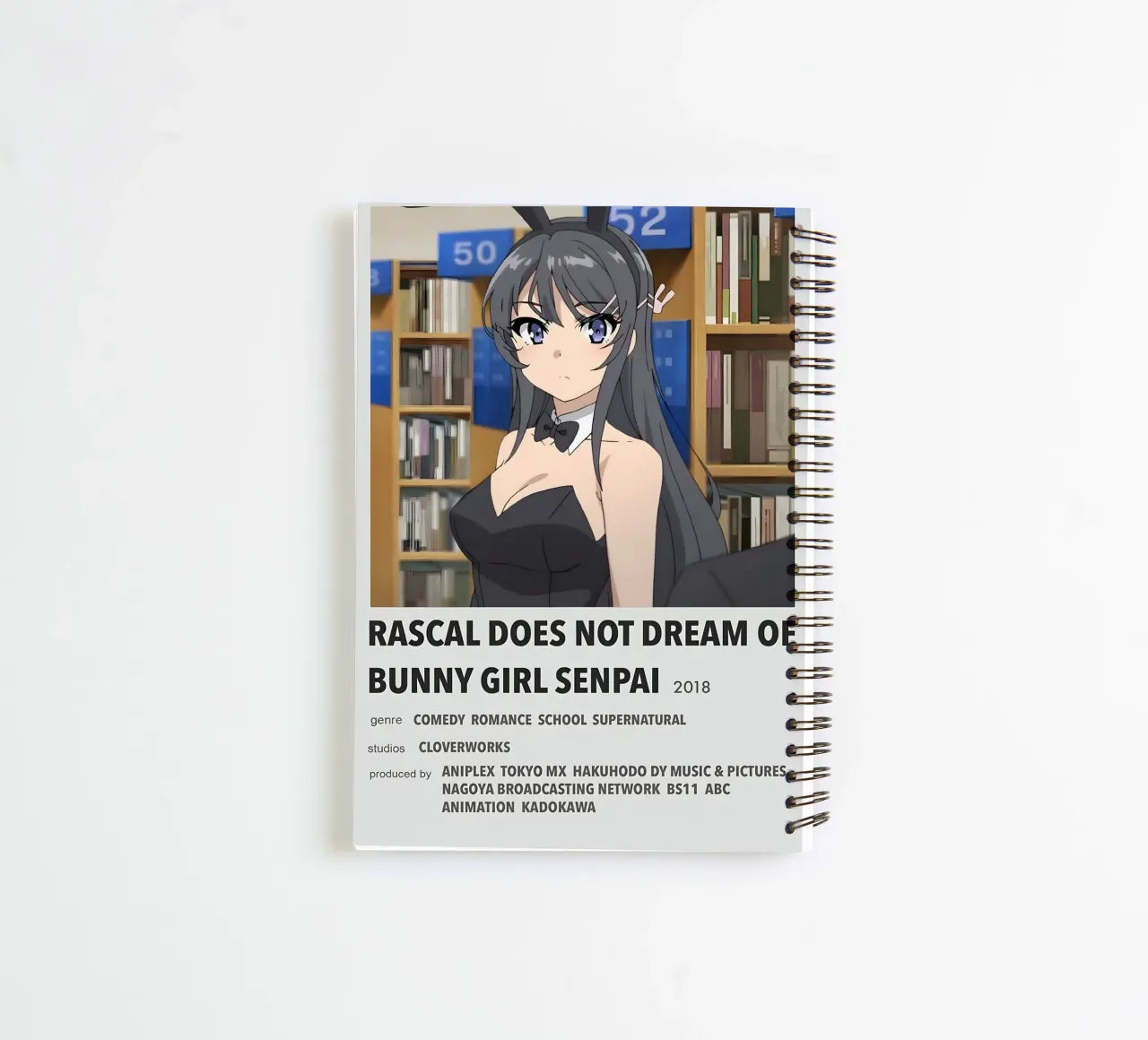RASCAL DOES NOT DREAM OF BUNNY GIRL SENPAI 2018 diario ad anelli da Totoya