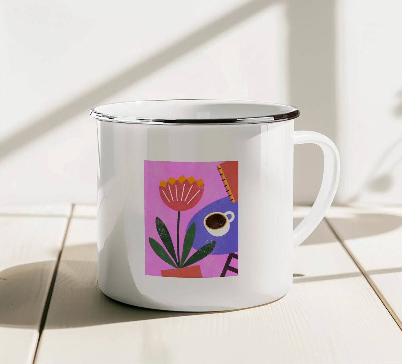 Fiori retrò pop tazza in smalto da THE LATEST SHOP