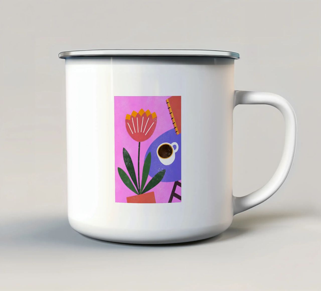 Fiori retrò pop tazza in smalto da THE LATEST SHOP