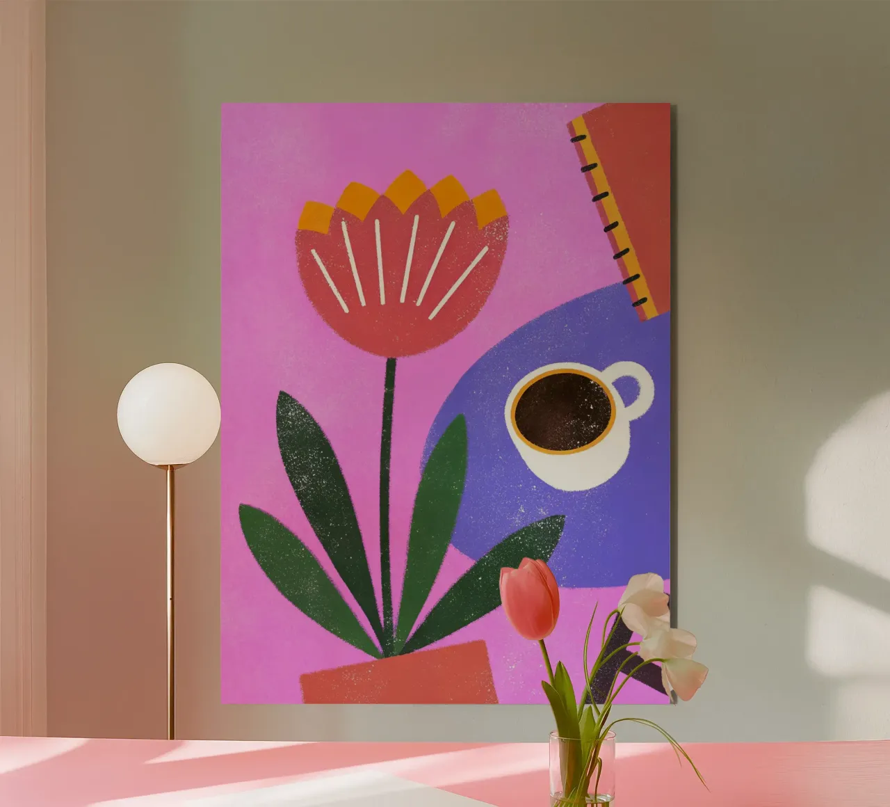 Fiori retrò pop alluminio dibond da THE LATEST SHOP