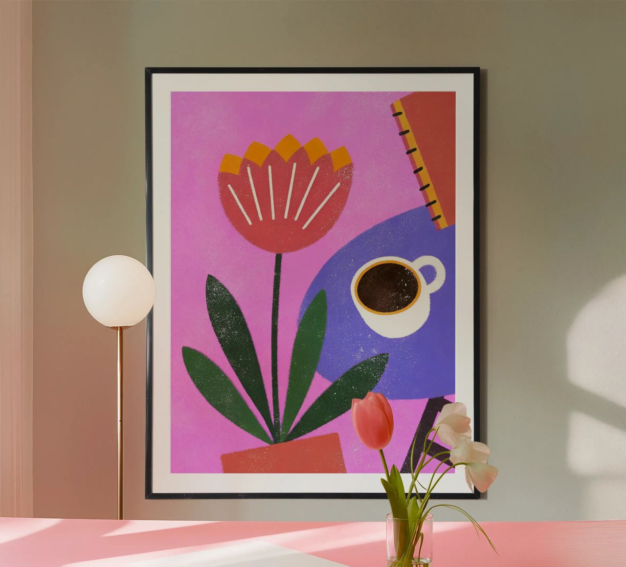 Fiori retrò pop carta hahnemühle da THE LATEST SHOP