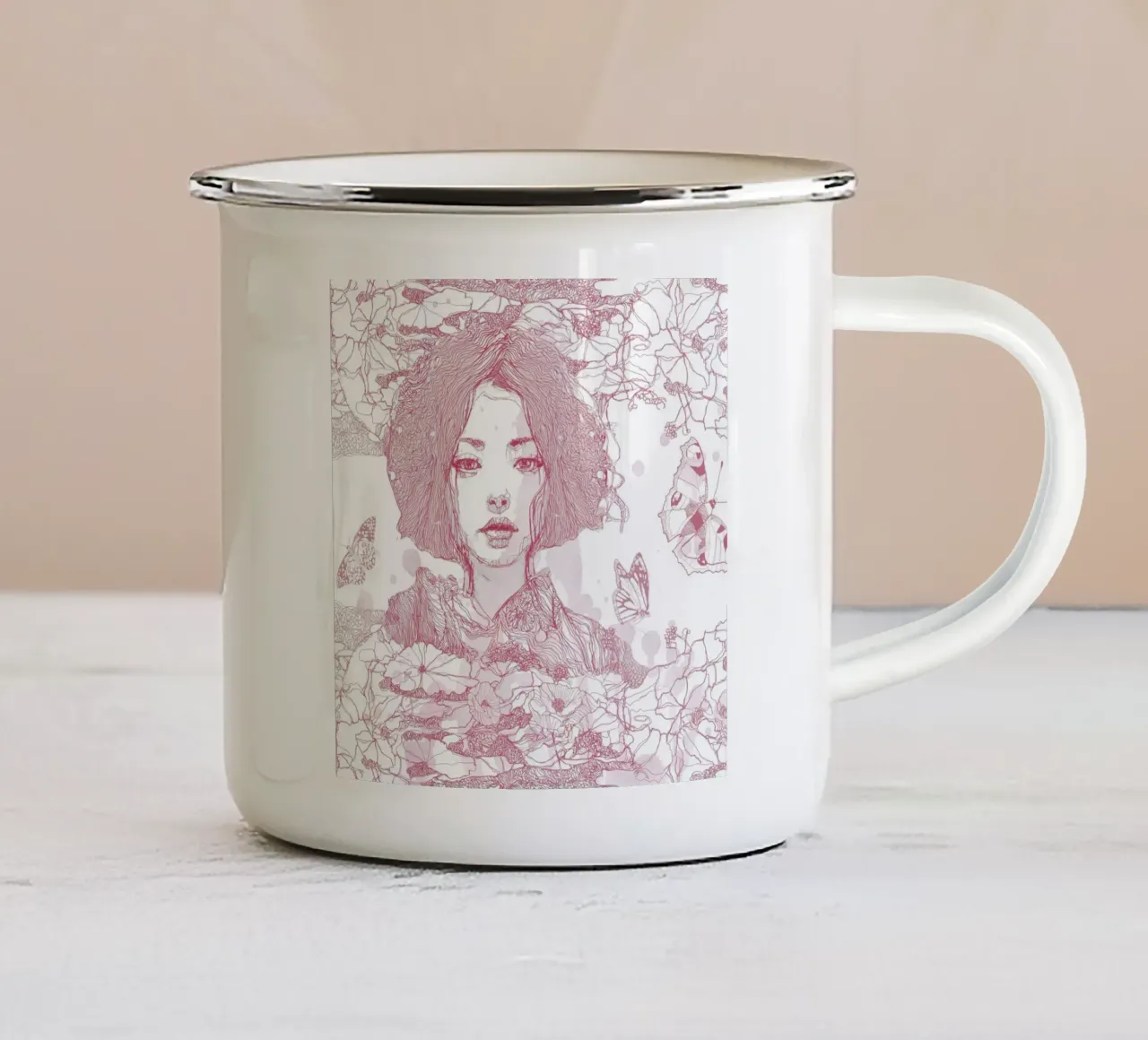farfalla tazza in smalto da Giulio Iurissevich