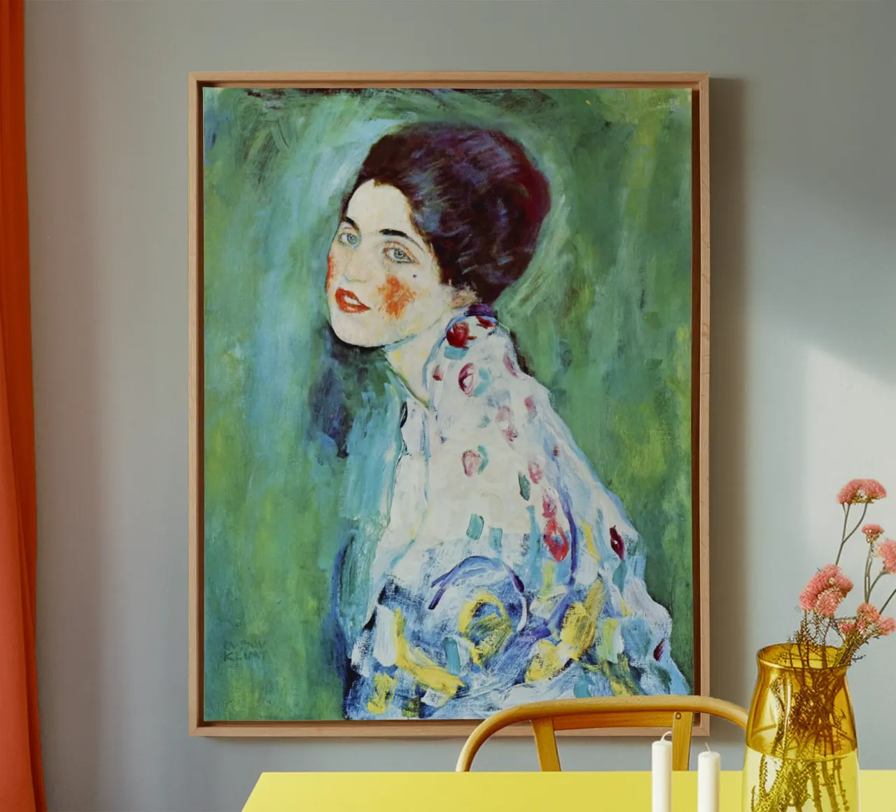 Ritratto di signora di Gustav Klimt (Ritratto di signora, 1916). tela con Cornice a cassetta da Gustav Klimt ART Prints