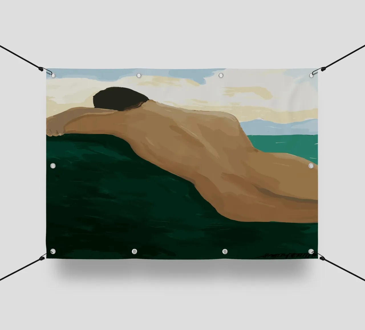 Hanna Peterson - In riva al mare telo in pvc da Davidprint