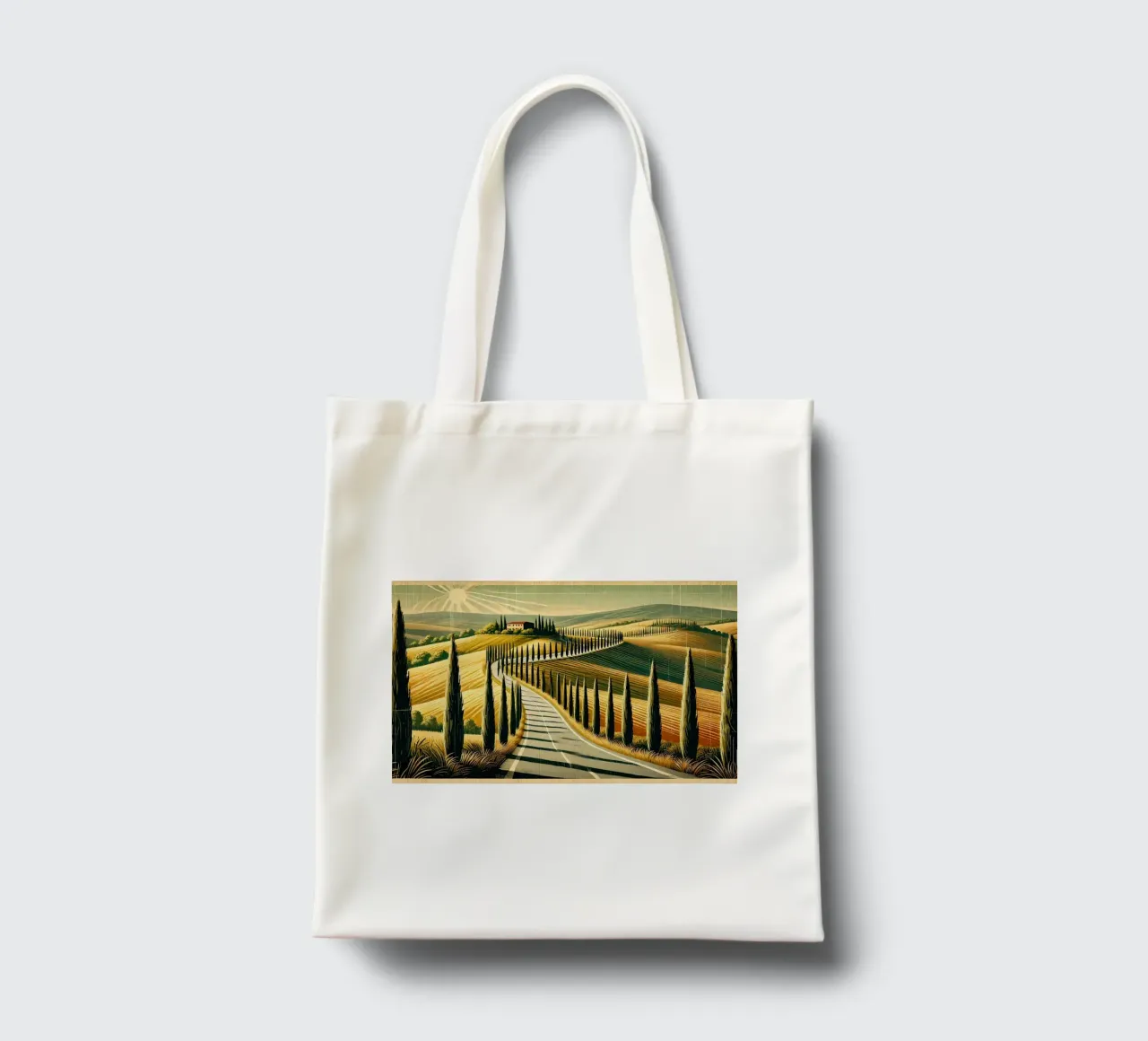 Vintage Cypress Road Poster jute draagtas van Chromatic Fusion Studio